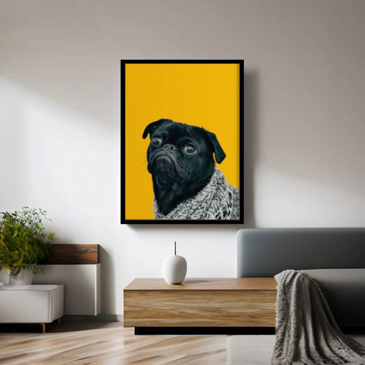 Pop Art Pug Dog Canvas Print Wall Art Fanny Retro Vintage Art Print Canvas Wall Decor Home Pop Art Print - Y Canvas