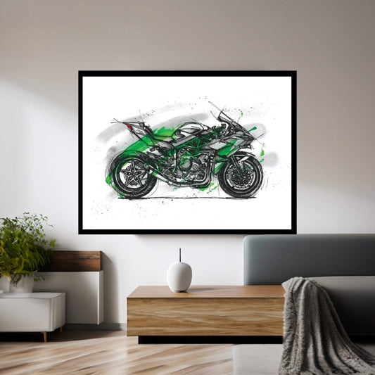 Ninja H2R Canvas Wall Art - Y Canvas