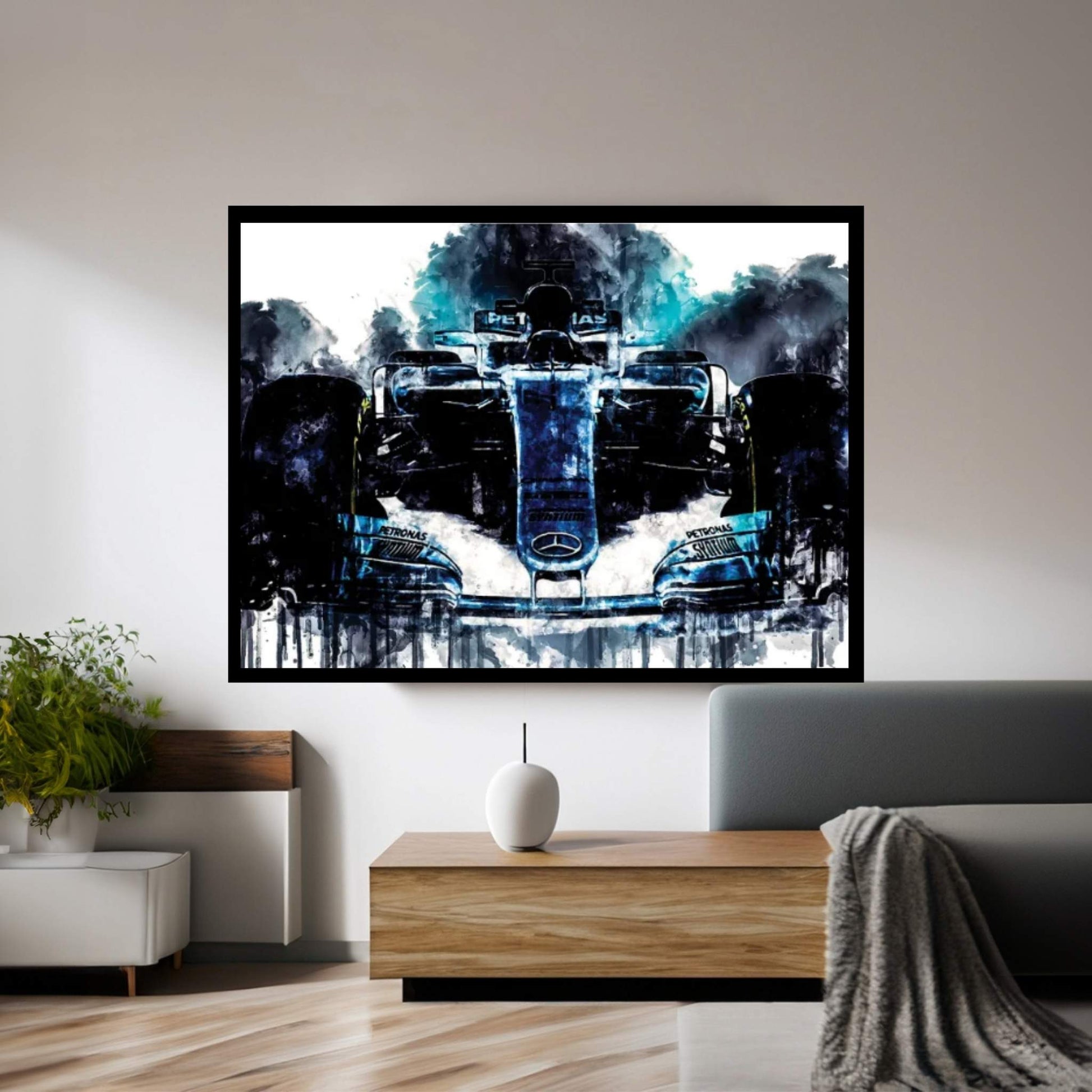 2017 Mercedes AMG F1 W08 EQ Power Formula I Canvas Wall Art - Y Canvas