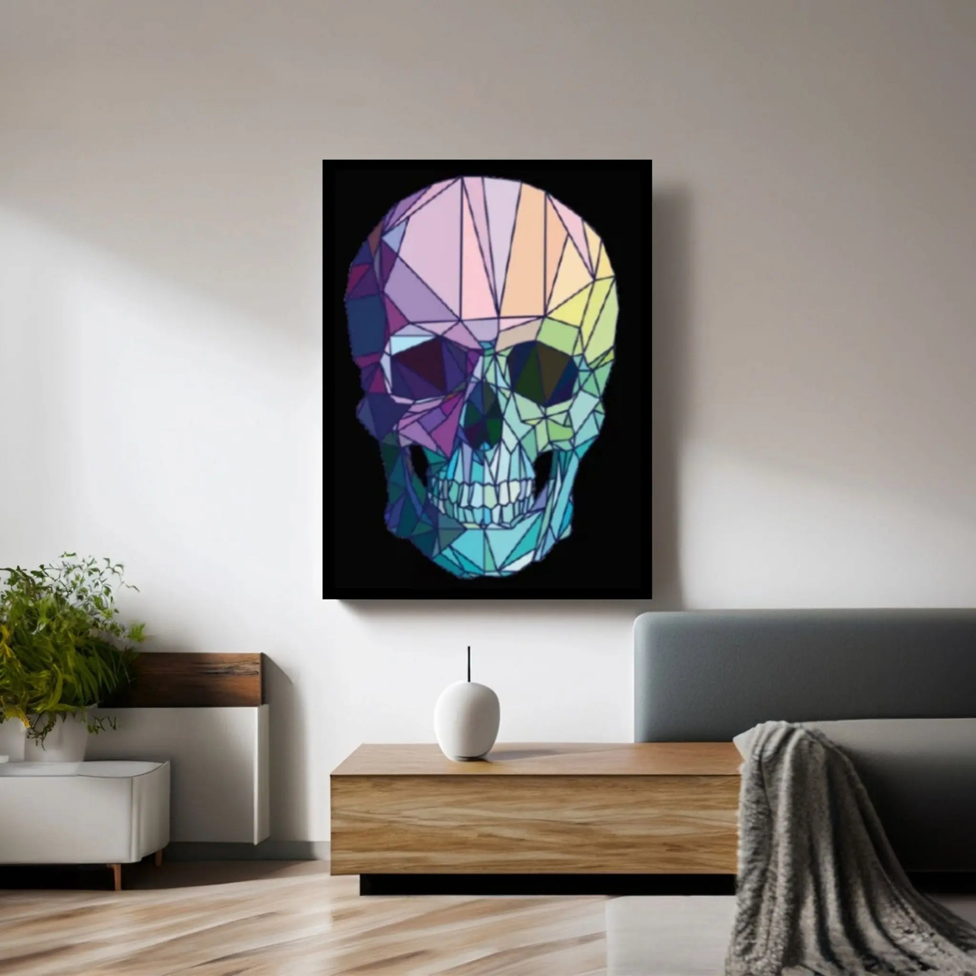 Flower Skull Canvas Print, Floral Skull Canvas Art Gothic Floral Sugar Skull Canvas Art, Boho Skull Canvas Wall Art Gift, - Y Canvas