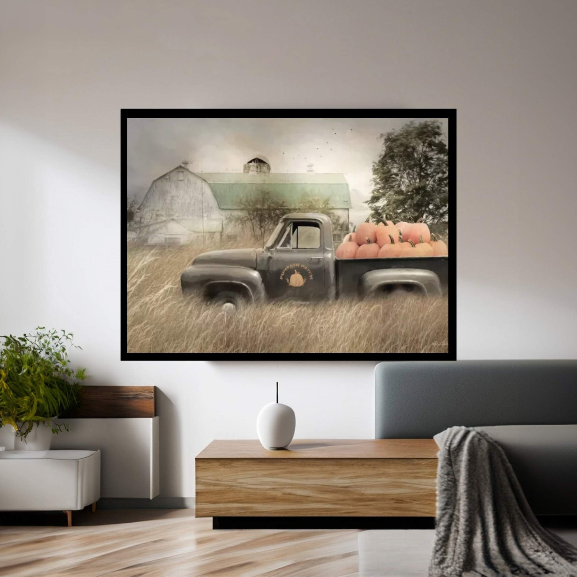 Happy Harvest Truck Canvas Wall Art - Y Canvas