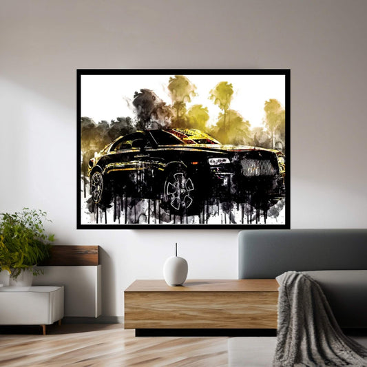 2017 Rolls Royce Wraith Black Badge Canvas Wall Art - Y Canvas