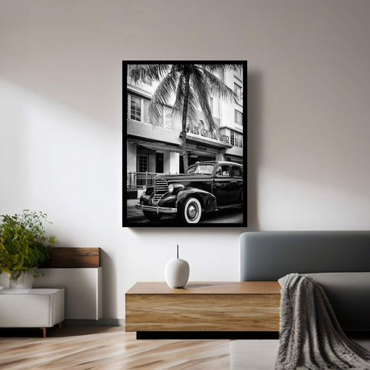 Vintage Car & Art Deco District Canvas Wall Art - Y Canvas