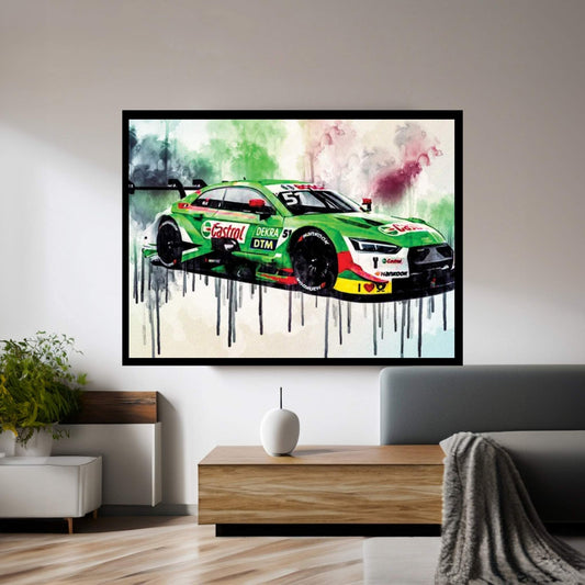 Audi RS5 DTM 2019 Audi Sport Team Abt Sportsline Nico Muller Racing Car Canvas Wall Art - Y Canvas