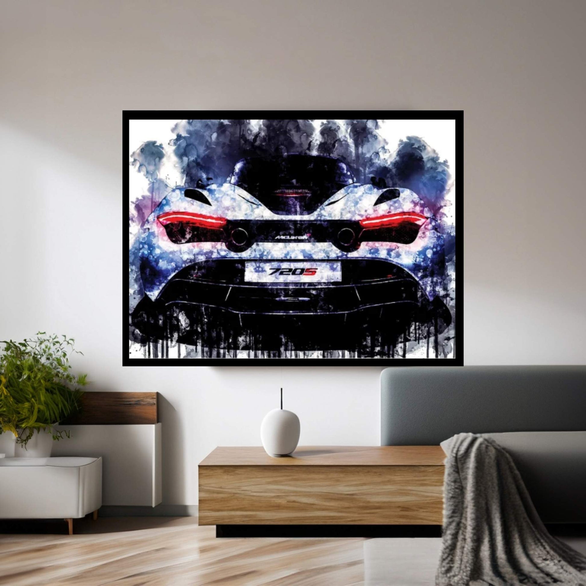 Car 2017 McLaren 720s Coupe Cars Watercolo Canvas Wall Art - Y Canvas