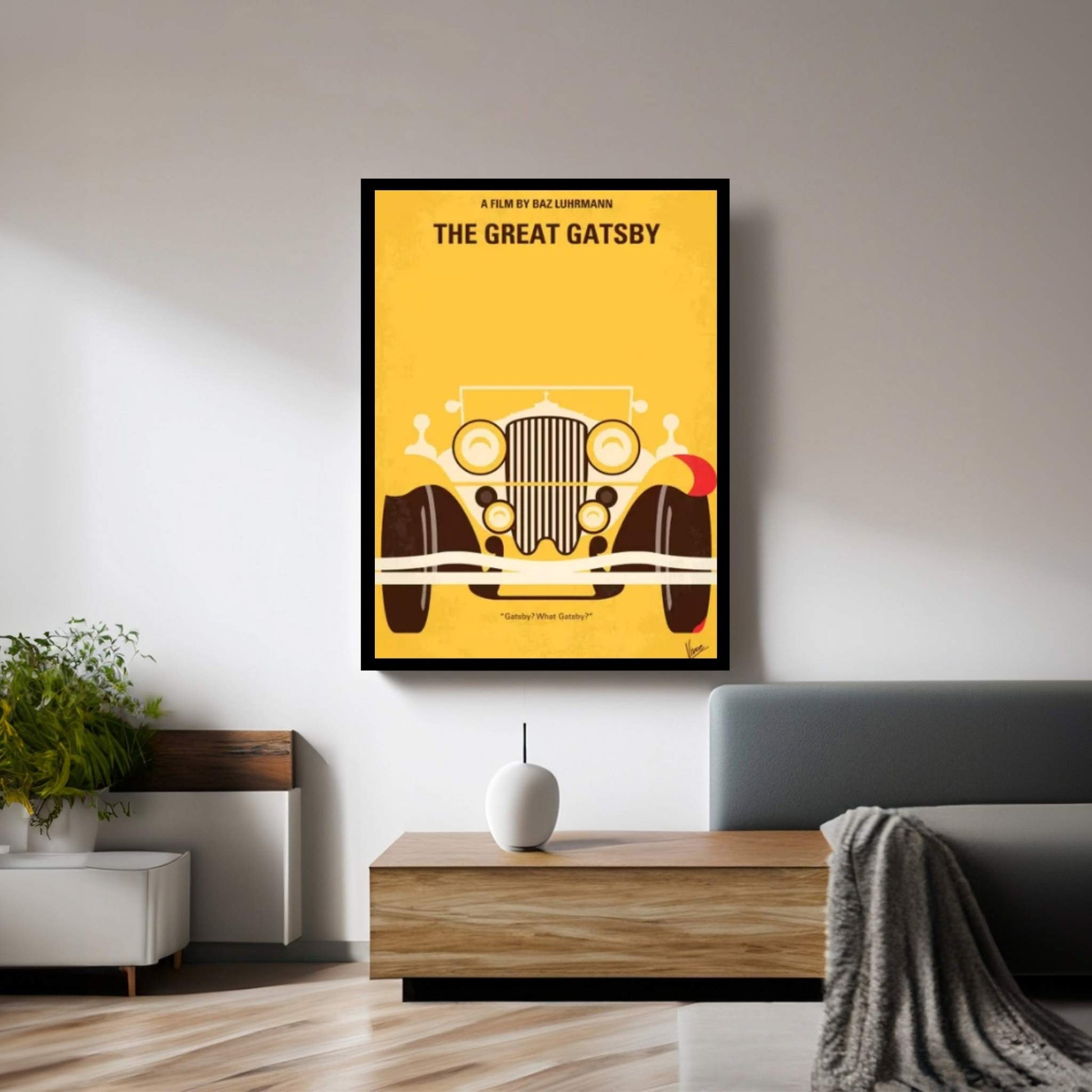 The Great Gatsby Minimal Movie Poster Canvas Wall Art - Y Canvas