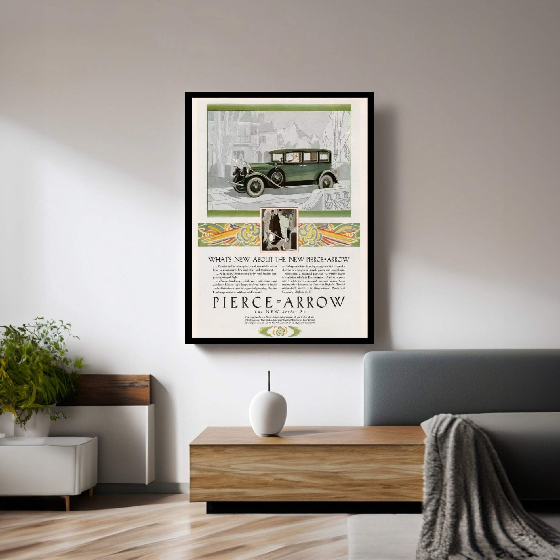 1928 Pierce-Arrow Magazine Advert Canvas Wall Art - Y Canvas