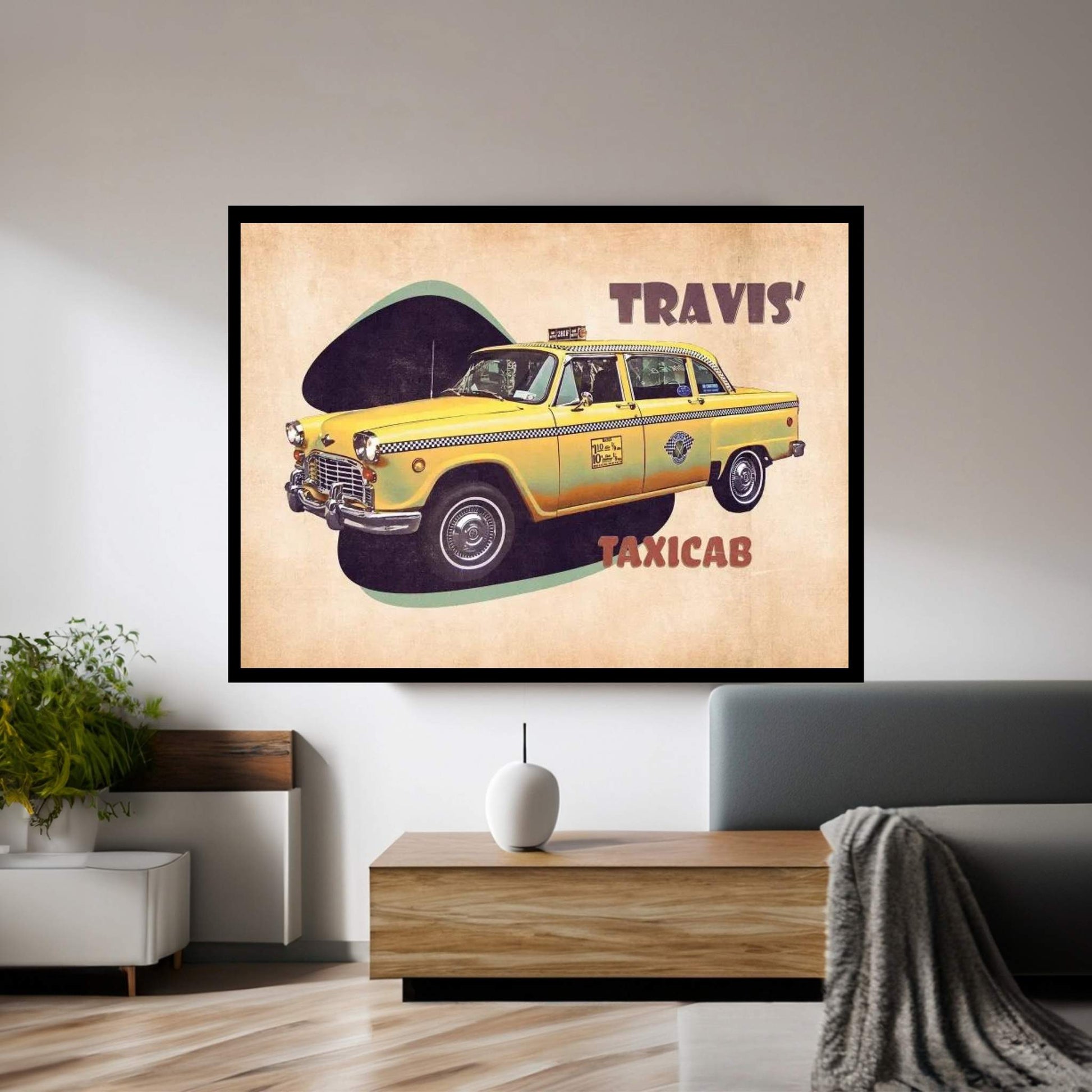 Travis' Taxicab Canvas Wall Art - Y Canvas