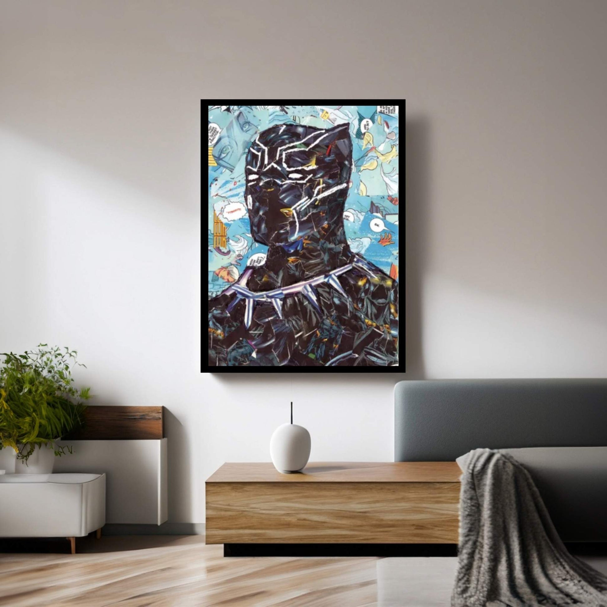 King T'Challa Black Panther Canvas Wall Art - Y Canvas