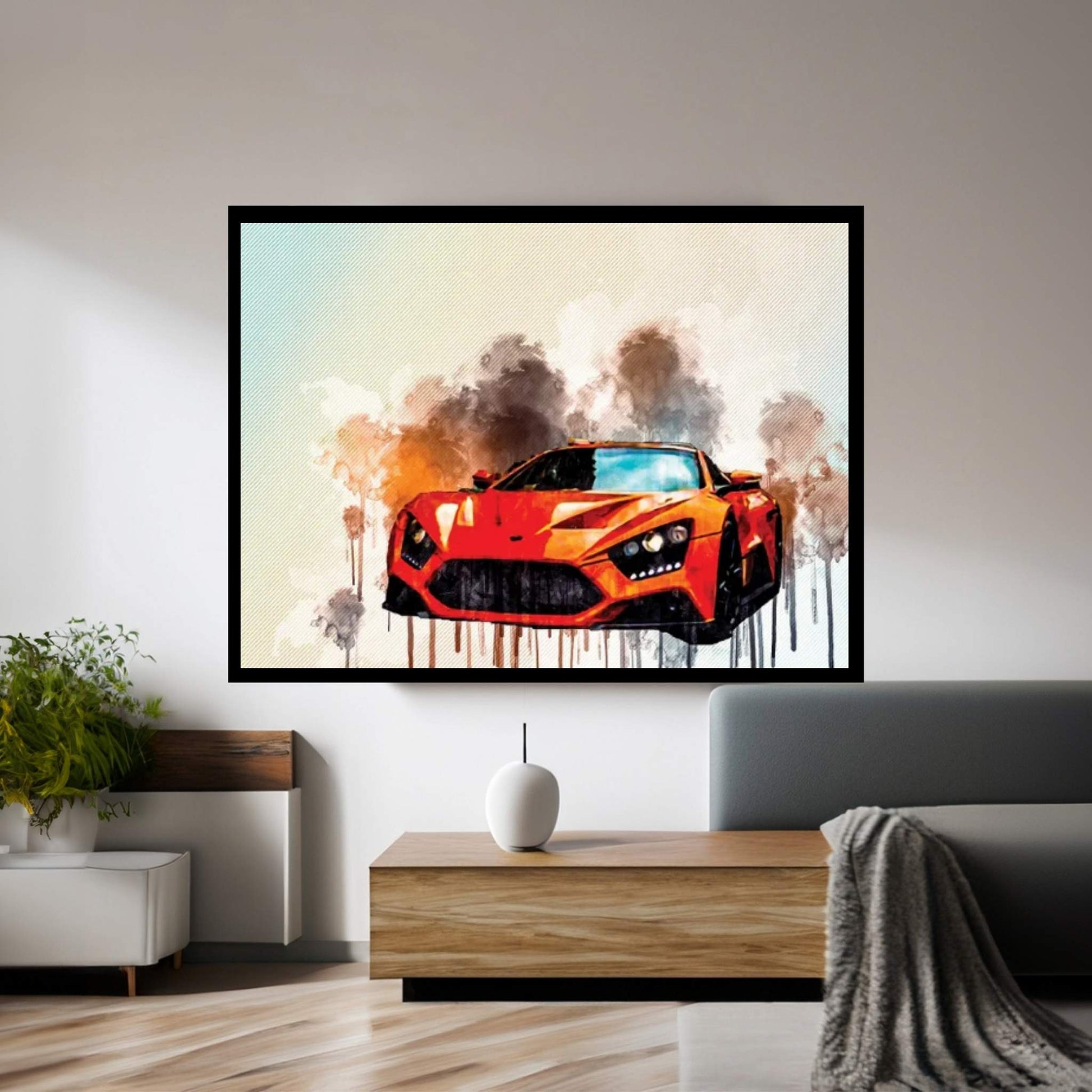 Zenvo St1 2017 Orange Sports Coupe Hypercar Sportcar Monaco Canvas Wall Art - Y Canvas