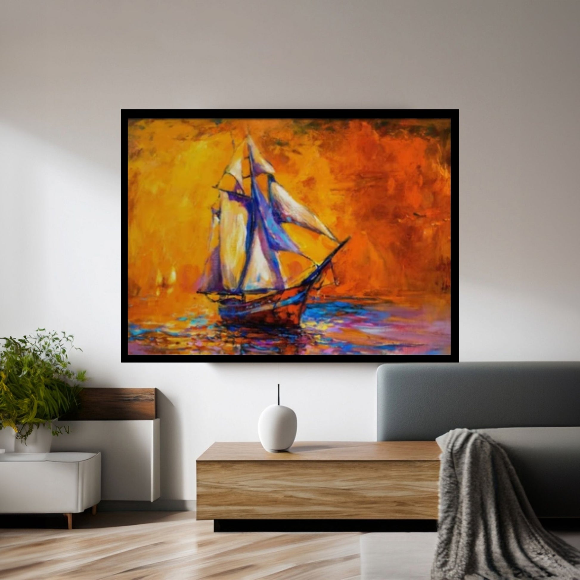 Seascape Wall Art Decor, Ship Ocean Painting, Ship Oil Painting, Ocean Decor, Sailing Ship Canvas Art - Y Canvas