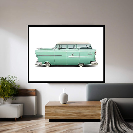 1955 Chevrolet Belair Wagon Canvas Wall Art - Y Canvas