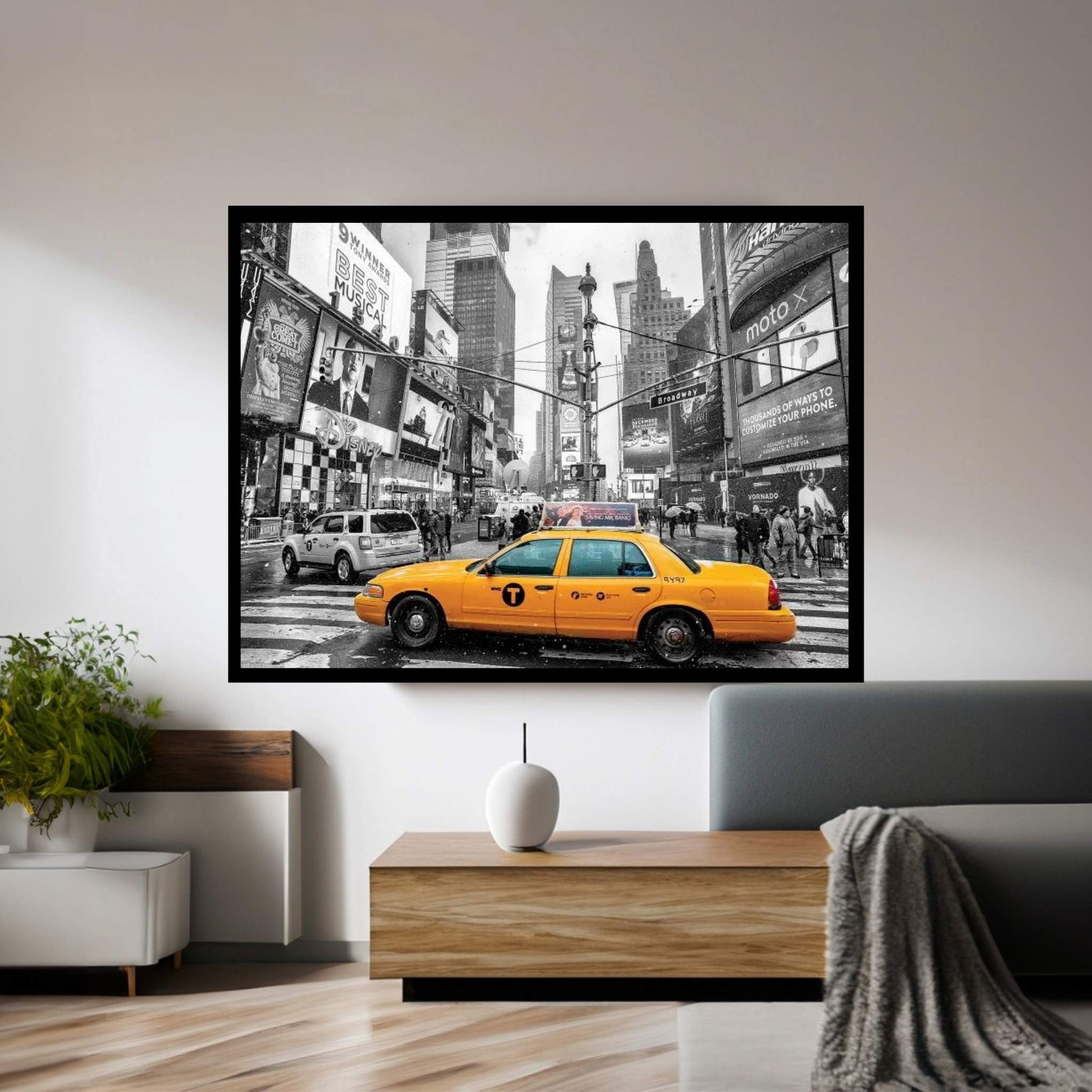 Times Square Yellow Cab I Canvas Wall Art - Y Canvas