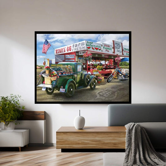 Nostalgic America Farmstand Canvas Wall Art - Y Canvas