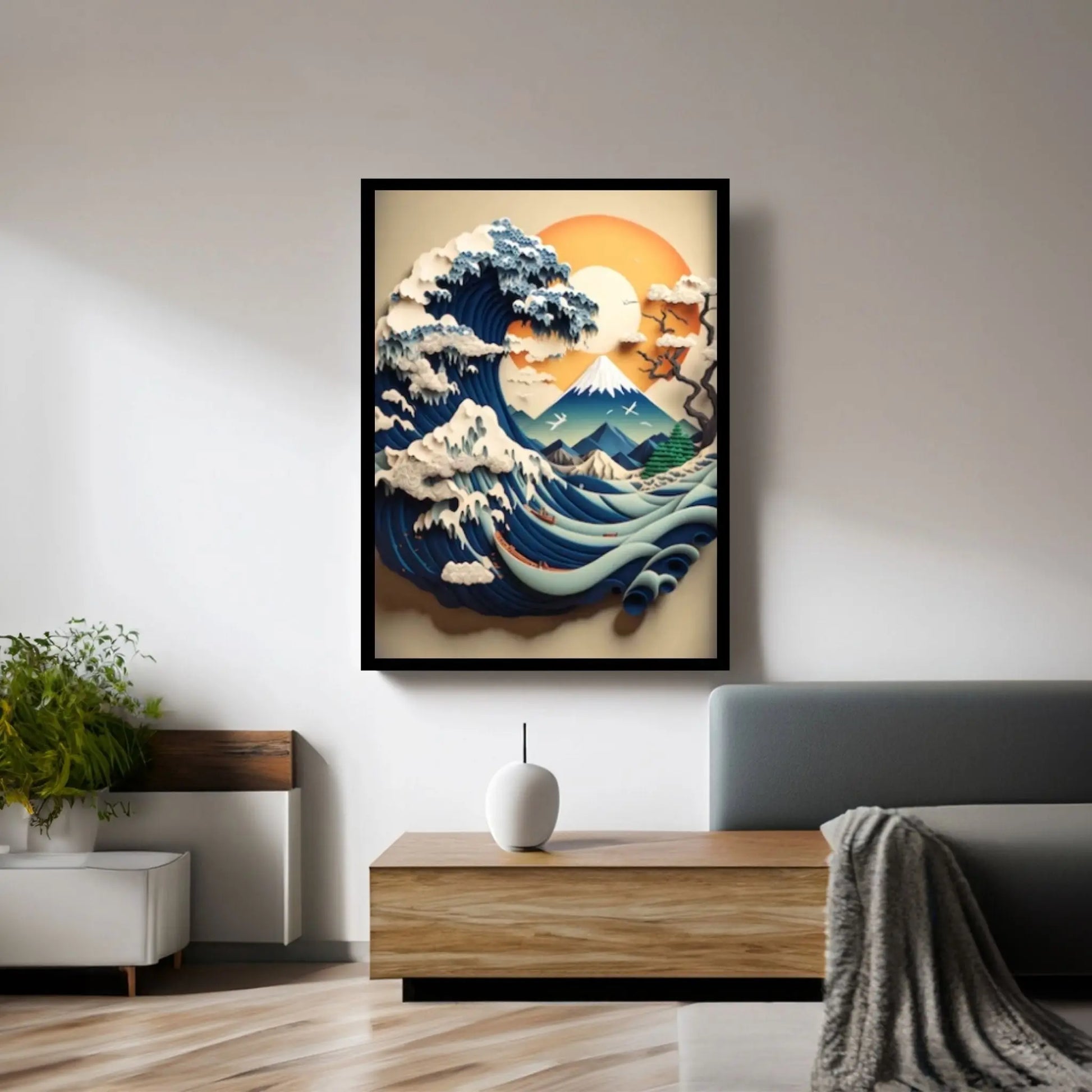 The Great Wave off Kanagawa print on canvas wall art Katsushika Large The Great Wave - Y Canvas