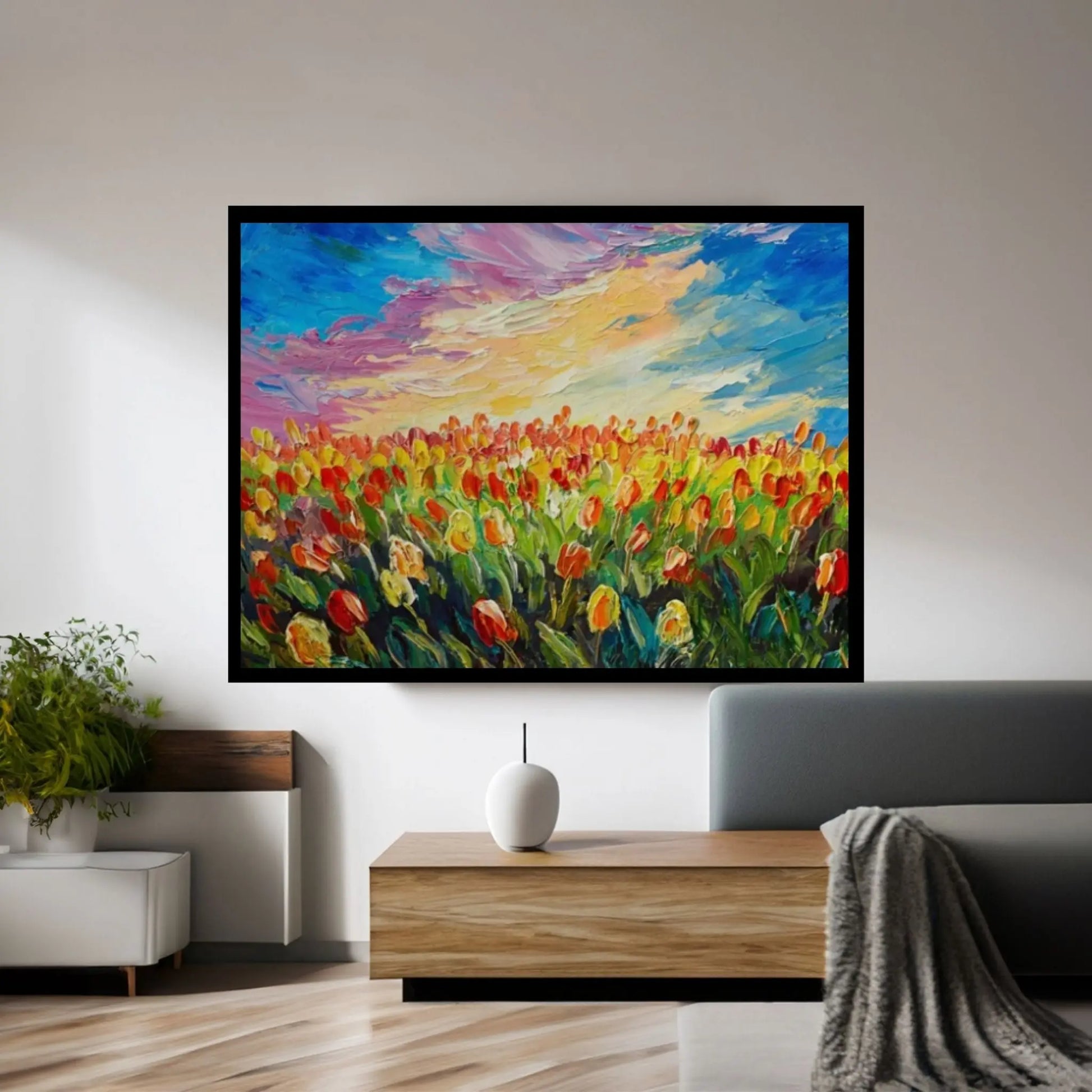 Tulip Oil Painting Tulip Canvas Art Tulip Wall Art Tulip Wall Decor - Y Canvas