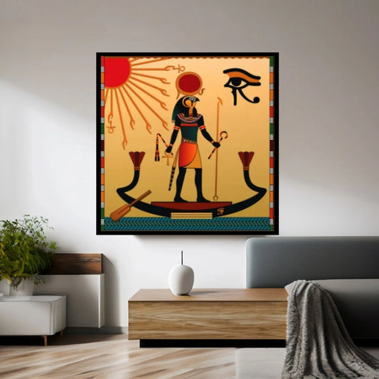 Sun God Ra Canvas Art, Egyptian God Artwork, Eye of Ra Poster Art, Egyptian Mythology Wall Art, Ancient Egyptian Wall Decor - Y Canvas