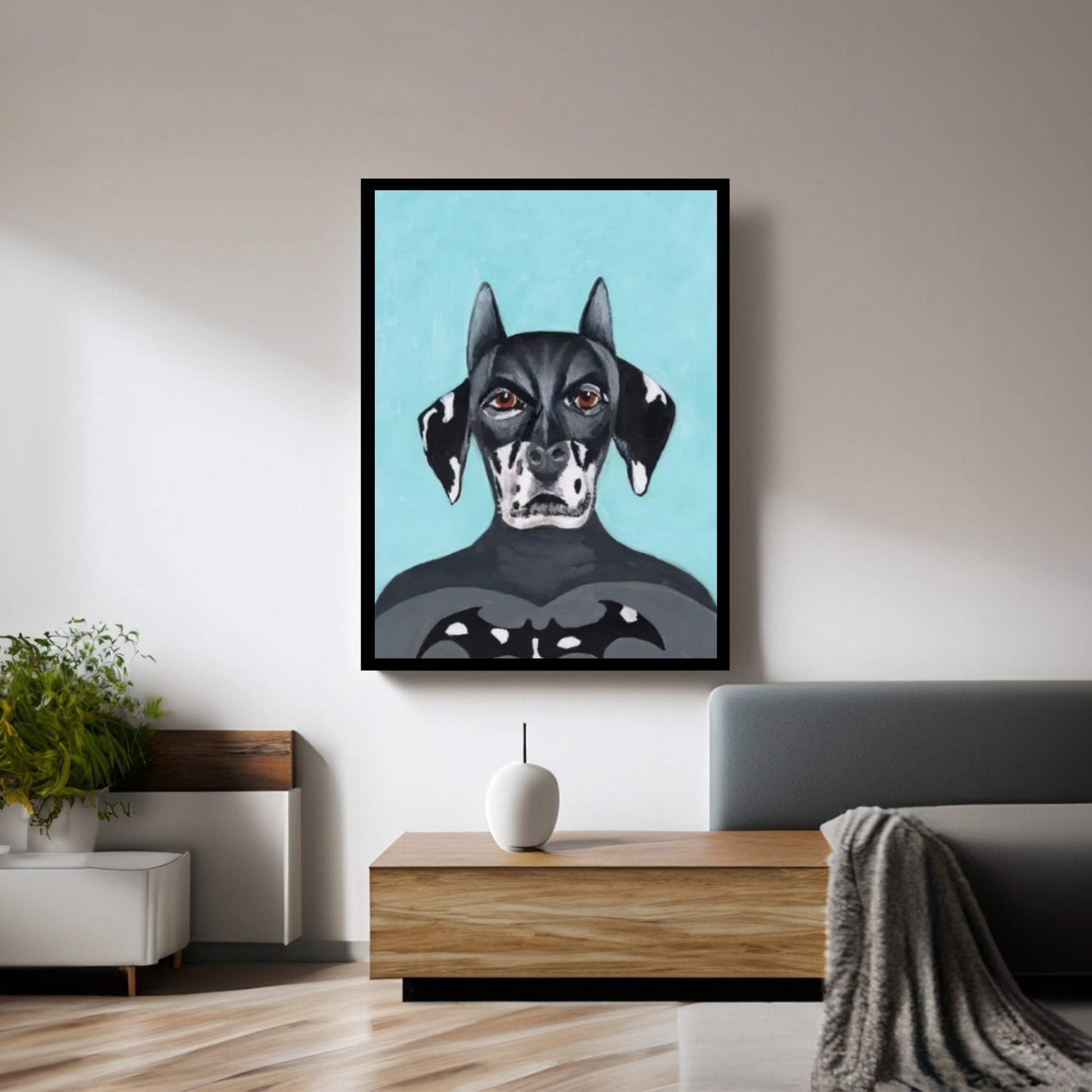 Dalmatian Batman Canvas Wall Art - Y Canvas