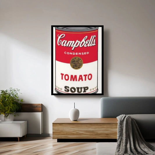 Andy Warhol Tomato Soup Pop Art Canvas Wall Art Poster, Campbell Soup Poster, Warhol Tomato Soup Canvas Print - Y Canvas