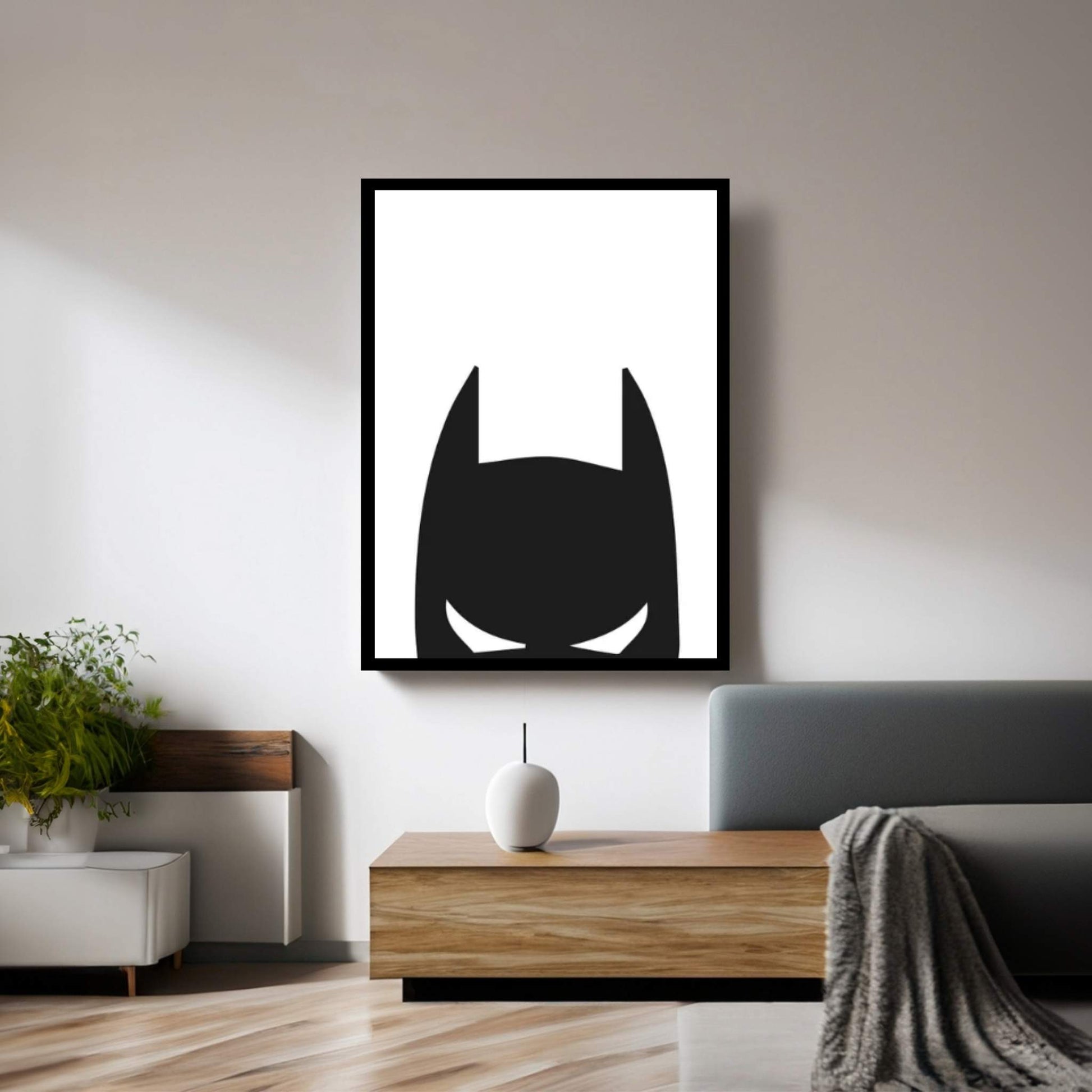 Batman Head Canvas Wall Art - Y Canvas