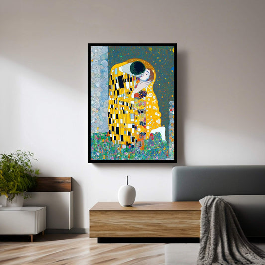 Gustav Klimt's The Kiss: Canvas Wall Art Reproduction Home Decor - Y Canvas