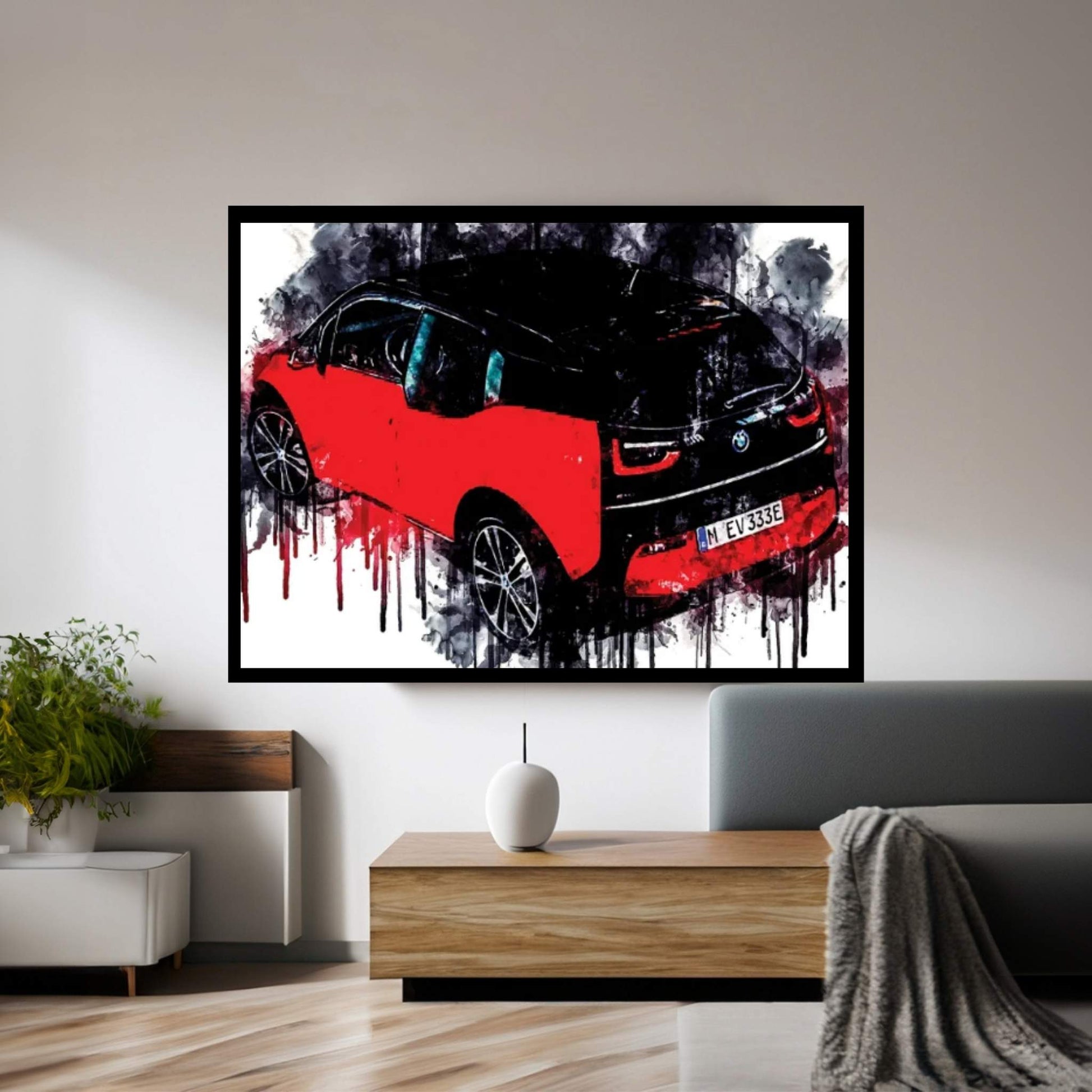 2018 BMW i3s Rear Vehicle CCCXCVII Canvas Wall Art - Y Canvas