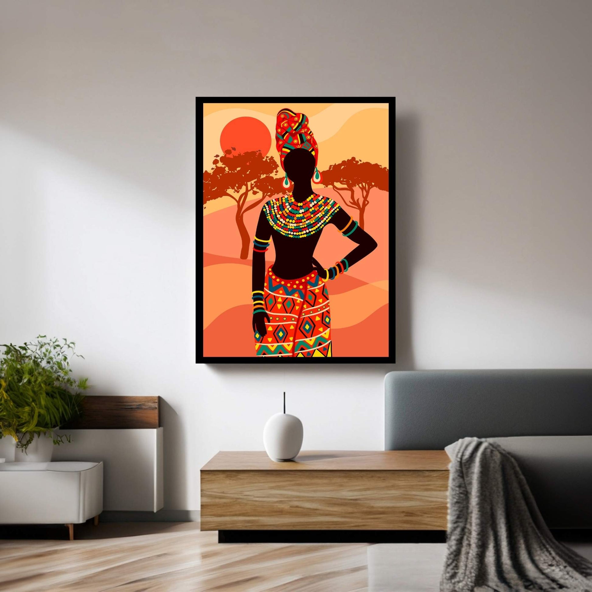 African Black Woman Canvas Wall Art Home Decor - Y Canvas