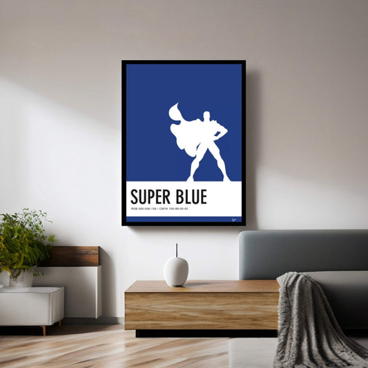 Minimal Colorcode Poster Superman Canvas Wall Art - Y Canvas