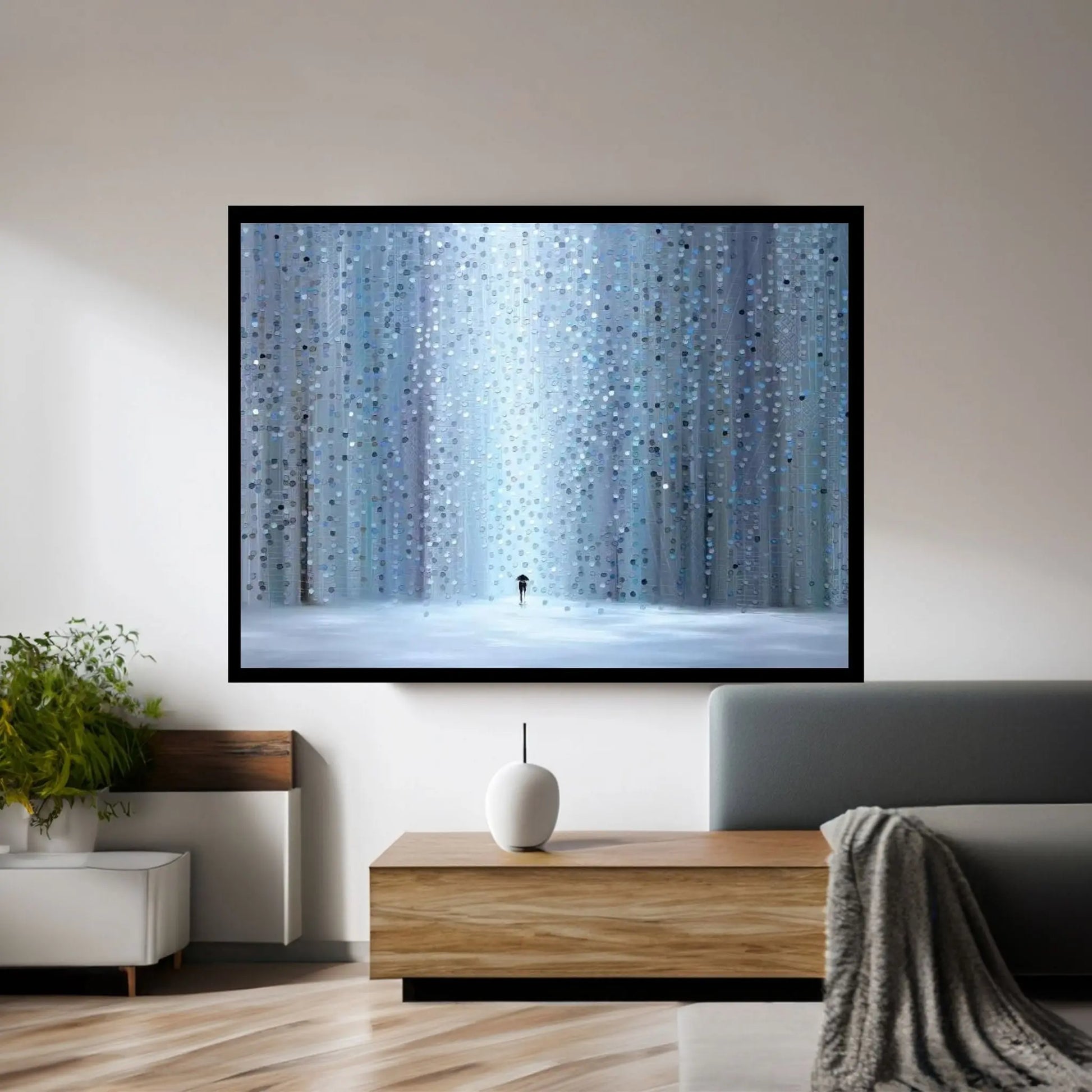 Rainy Stroll Canvas Wall Art - Y Canvas