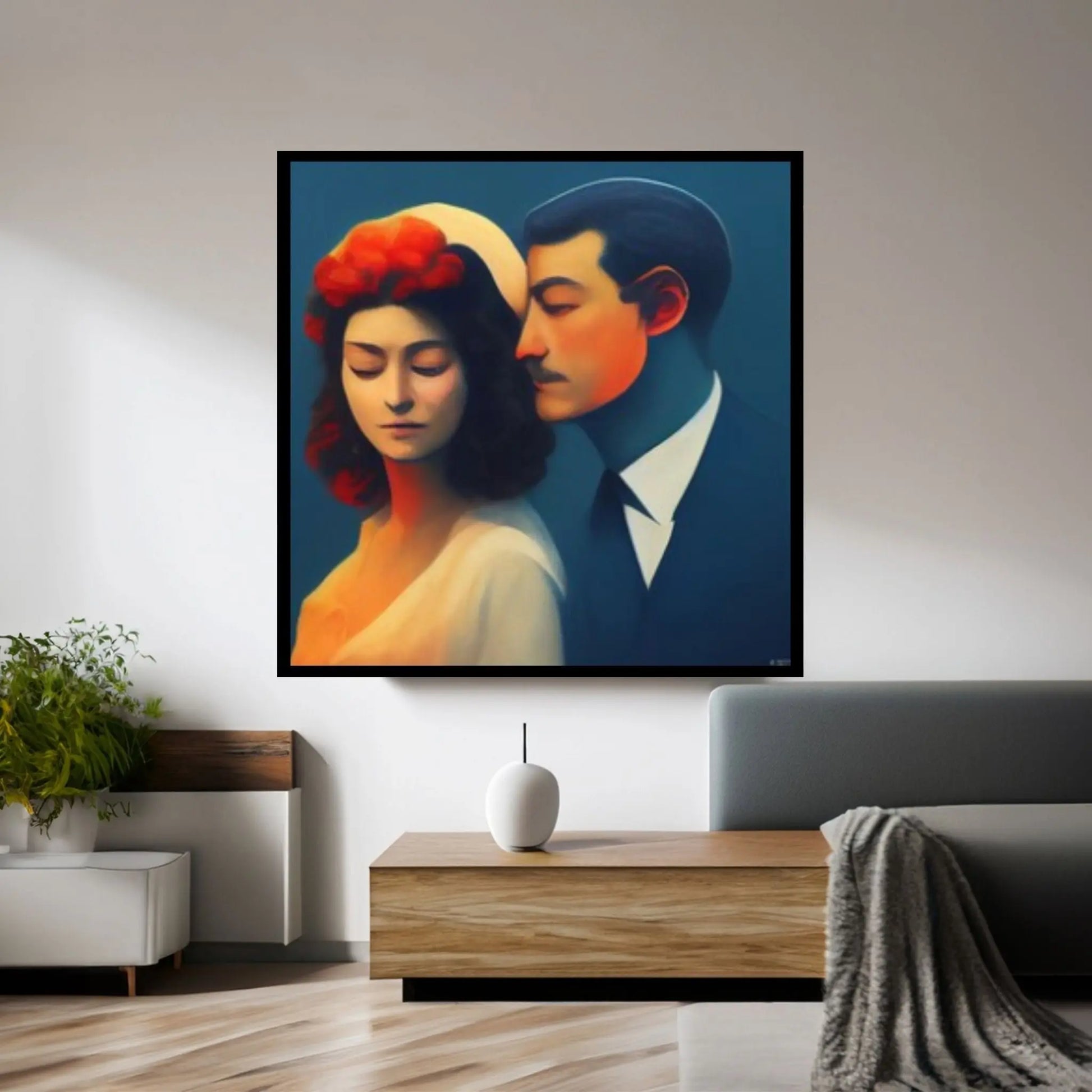 Rene Magritte Canvas Wall Art Poster, The Lovers Canvas, Rene Magritte the lovers Canvas - Y Canvas