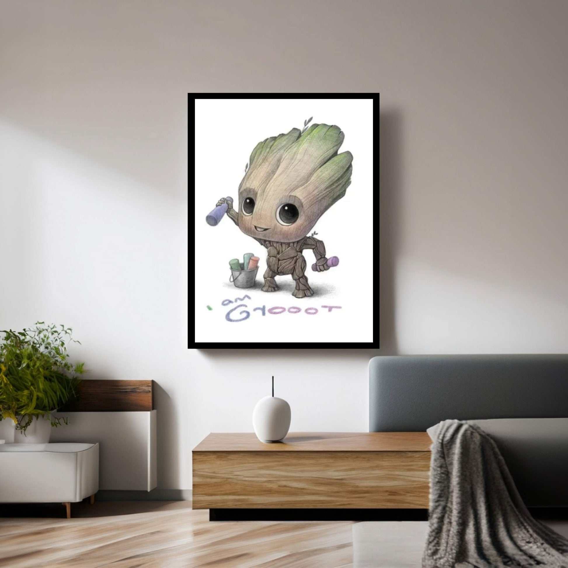 Baby Groot Canvas Wall Art - Y Canvas