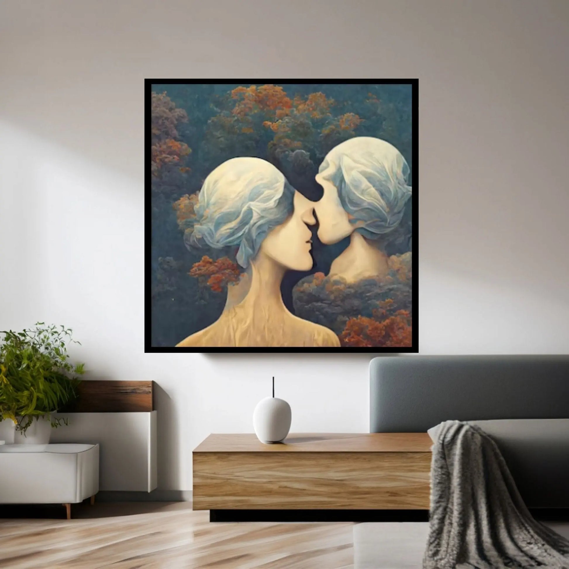 Rene Magritte Canvas Wall Art Poster, The Lovers Canvas, Rene Magritte the lovers Canvas - Y Canvas