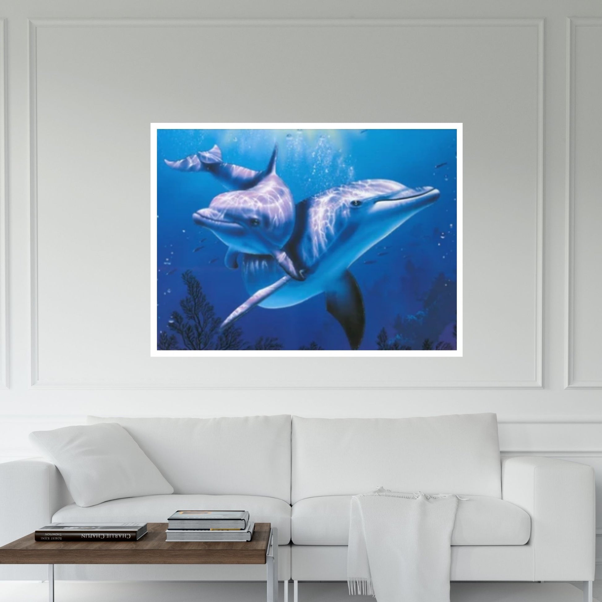 A lovely dolphins Canvas Wall Art Design - Y Canvas