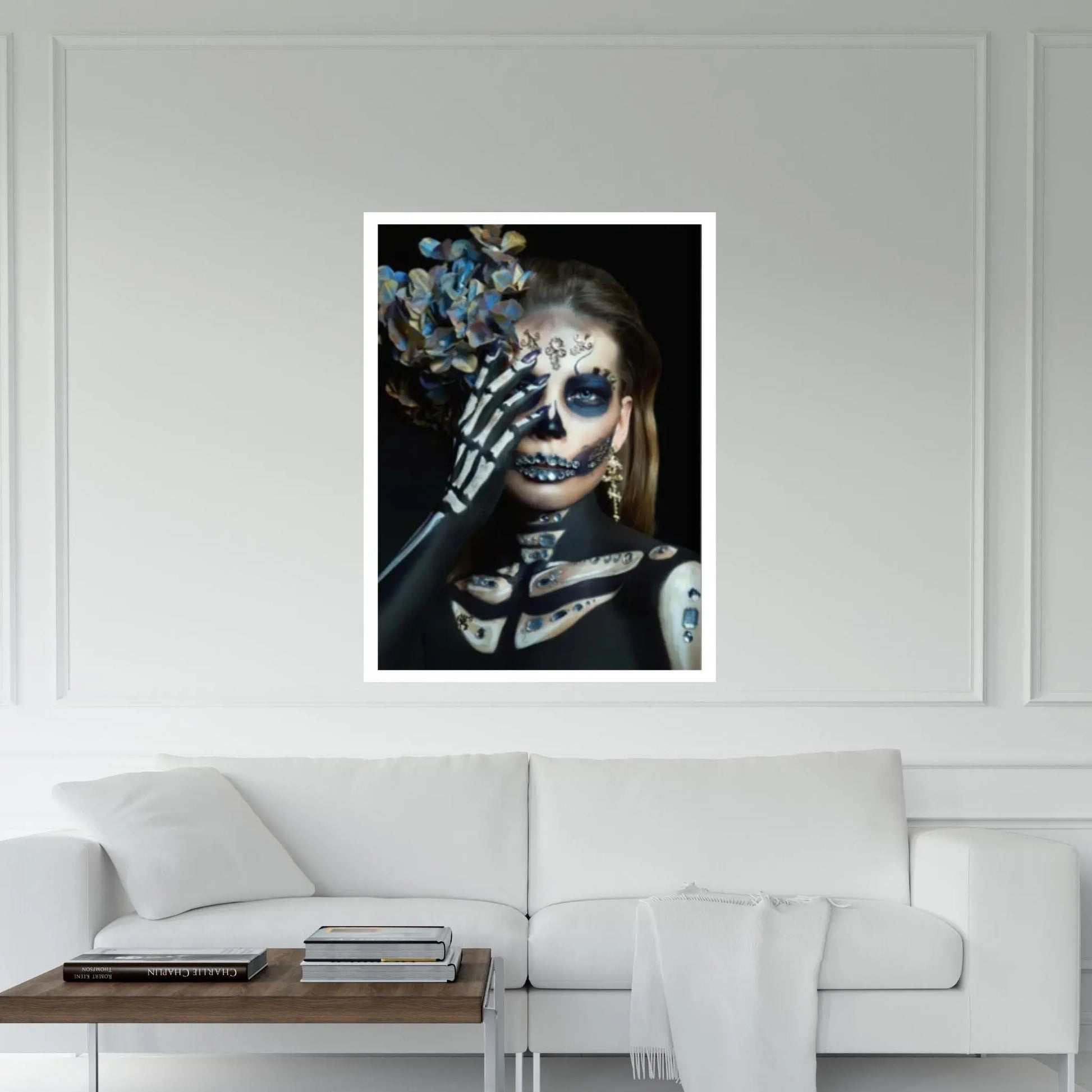 Thoughtful Skeleton Skull Woman Halloween Canvas, Wall Art Canvas Design - Y Canvas