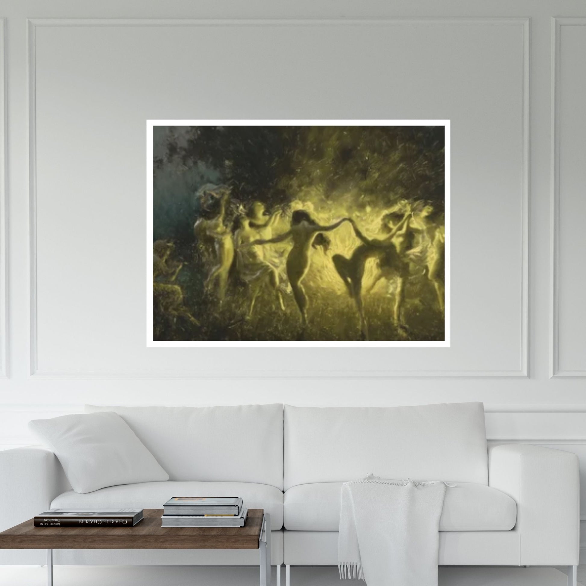 Joseph Tomanek /Large Size Painting, Witches Magic, Original Large Art Fire Dance (1889) Print On Canvas Or Paper - Y Canvas