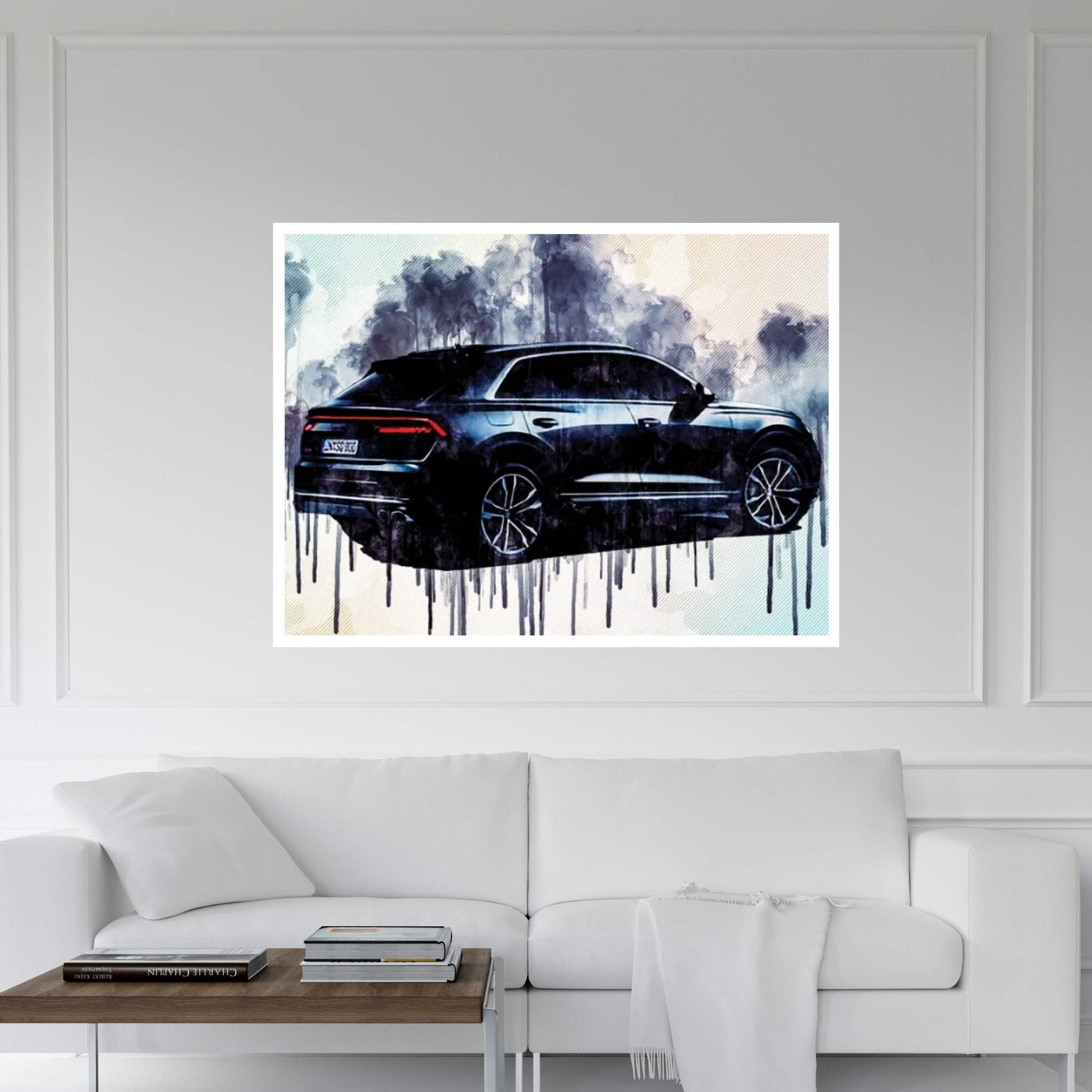 2020 Audi Sq8 Rear View Exterior Gray Suv Canvas Wall Art - Y Canvas