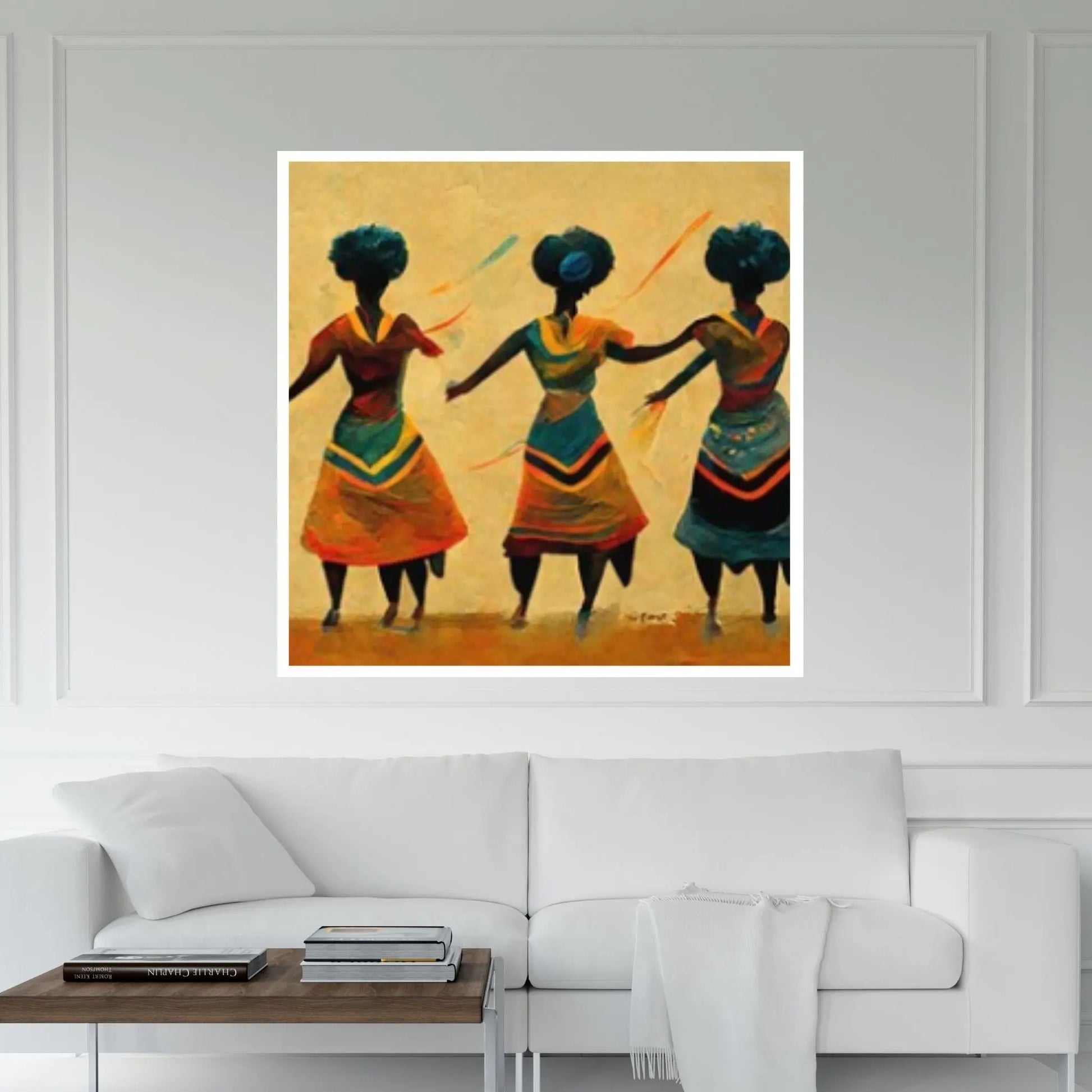 African Women Dancing, Woman Silhouette, African Woman Canvas Wall Art, Wall Art Canvas, Woman Painting - Y Canvas