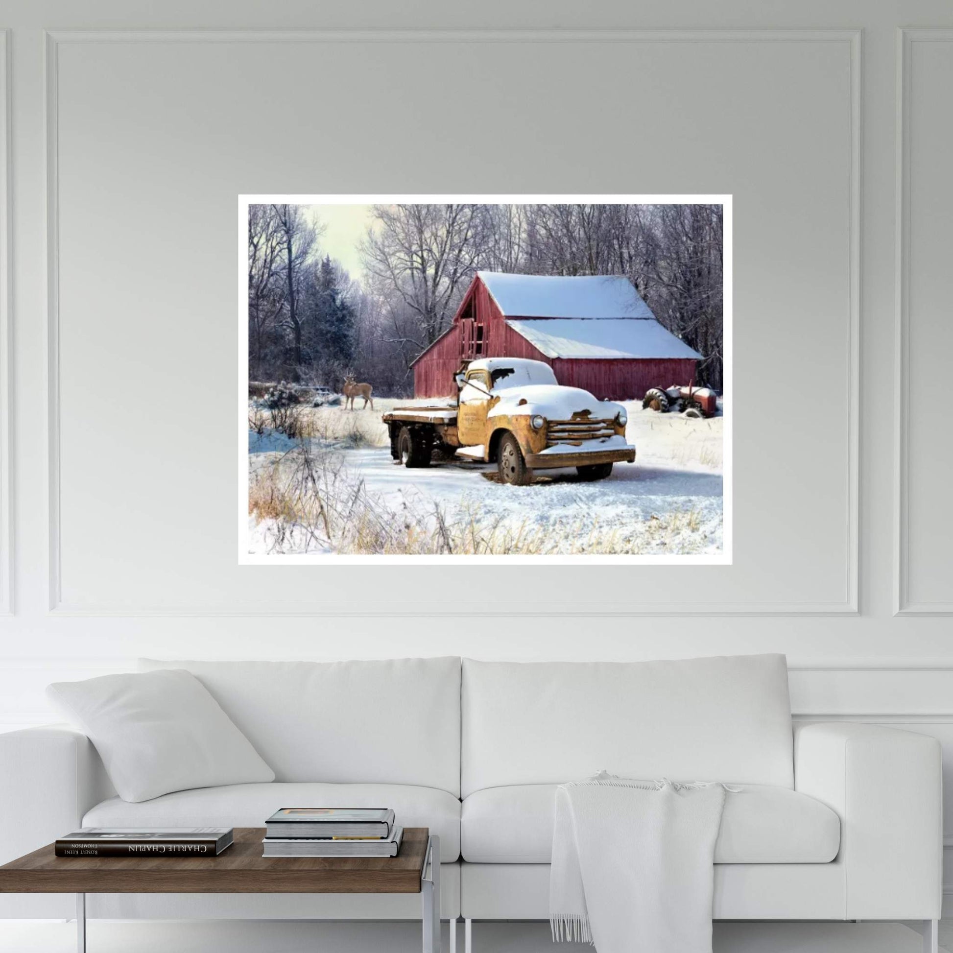 Winter Truck Canvas Wall Art - Y Canvas