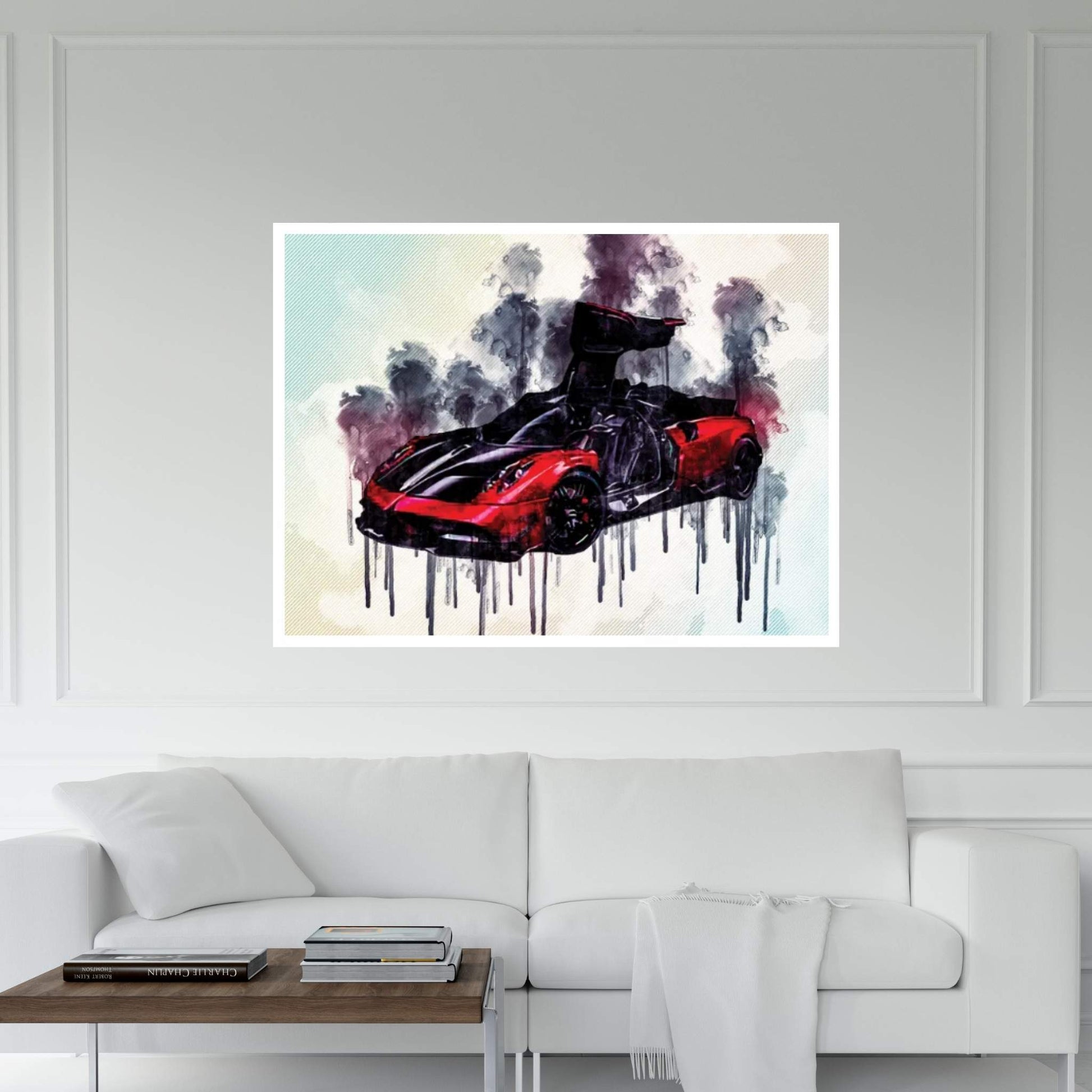 Pagani Huayra Bc Hypercar Black And Red Luxury Sports Cars Canvas Wall Art - Y Canvas