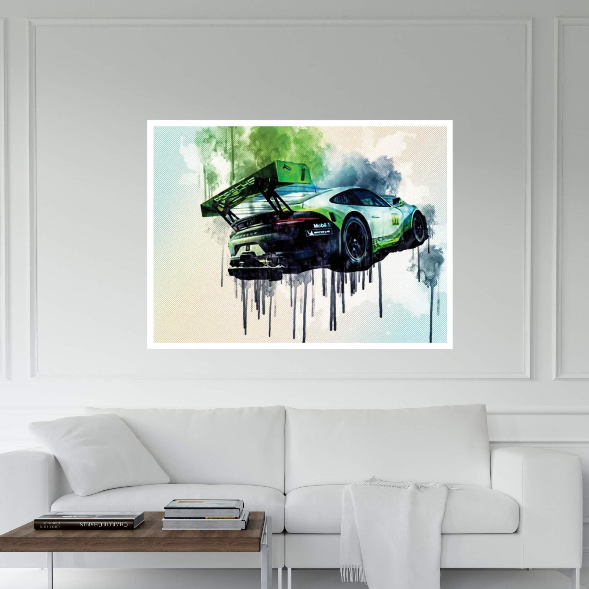 Porsche 911 Gt3 R 2019 Racing Car Rear View Exterior Supercar Racing Track German Sports Cars Canvas Wall Art - Y Canvas