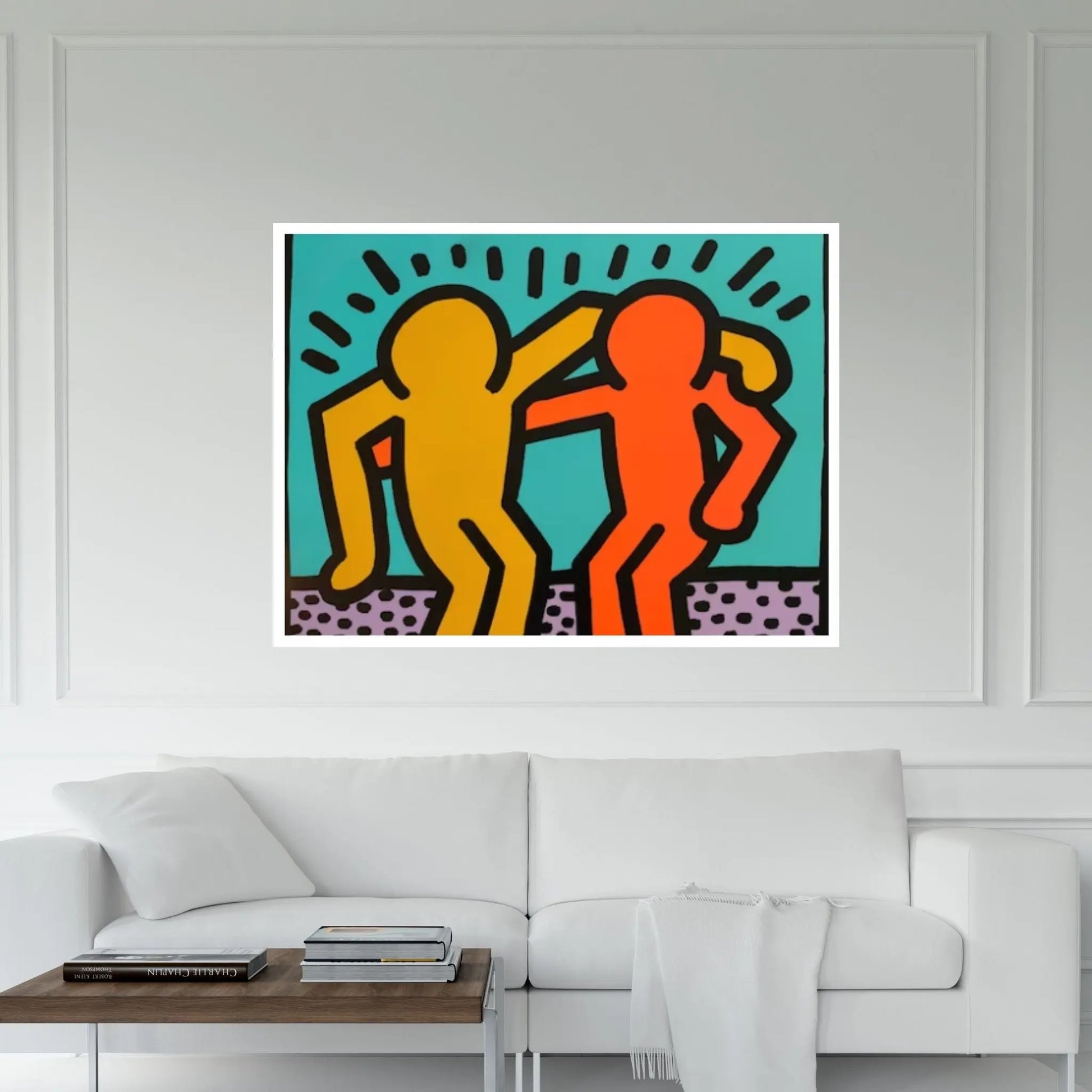 Keith Haring Canvas, Hugging People,Friendly Artwork, Hugging People Poster, Keith Haring Wall Decor, Graffiti Canvas Art - Y Canvas