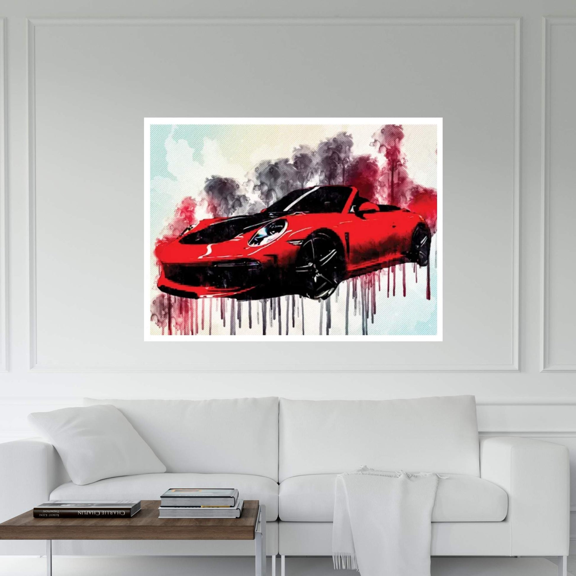 Porsche 991 Carrera Stinger 2018 Red Cabriolet Sports Tuning 911 German Sports Cars Canvas Wall Art - Y Canvas