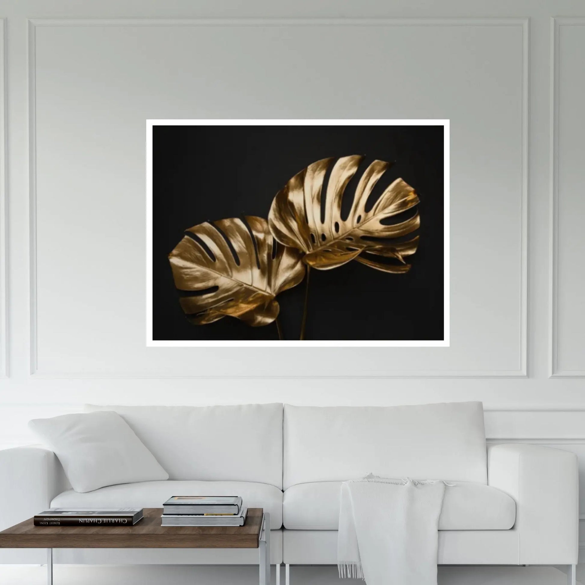 Abstract Gold Leaf Landscape Oil Painting on Canvas Gold Foil Texture Acrylic Canvas Wall Art Print - Y Canvas