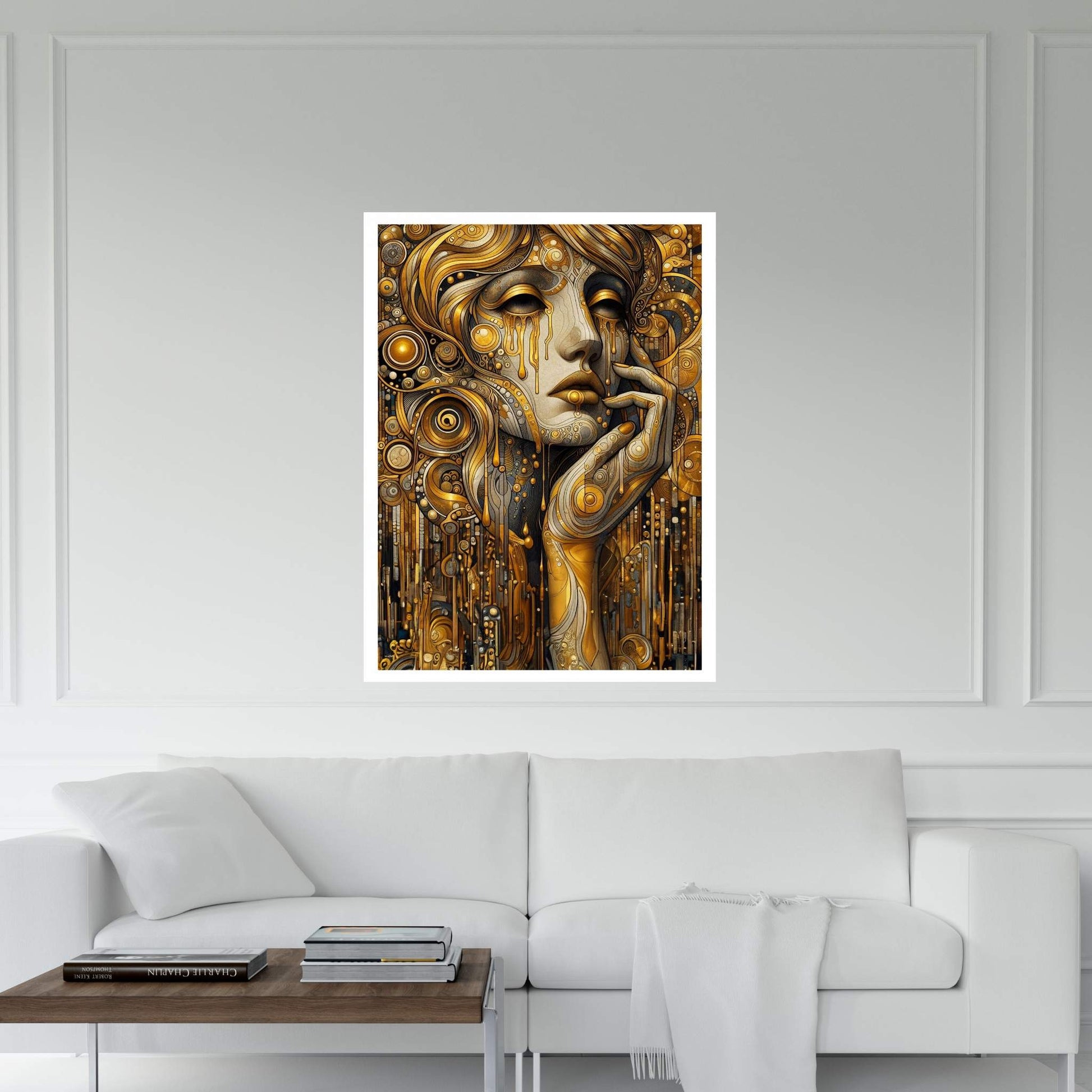 The Golden Tears Gustav Klimt Modern Abstract Reproduction Canvas Wall Art - Y Canvas