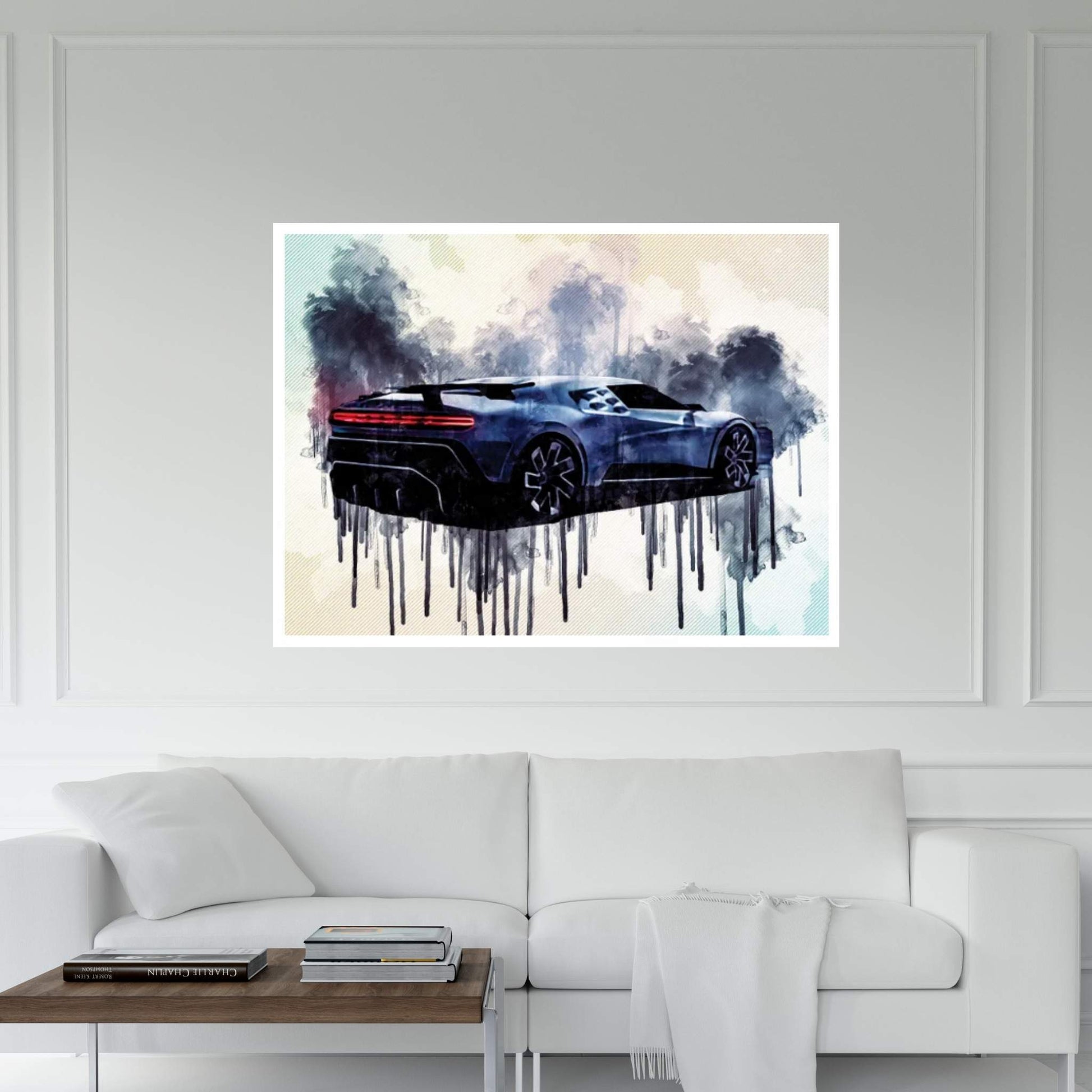 Bugatti Centodieci Exterior Rear View Hypercar Canvas Wall Art - Y Canvas