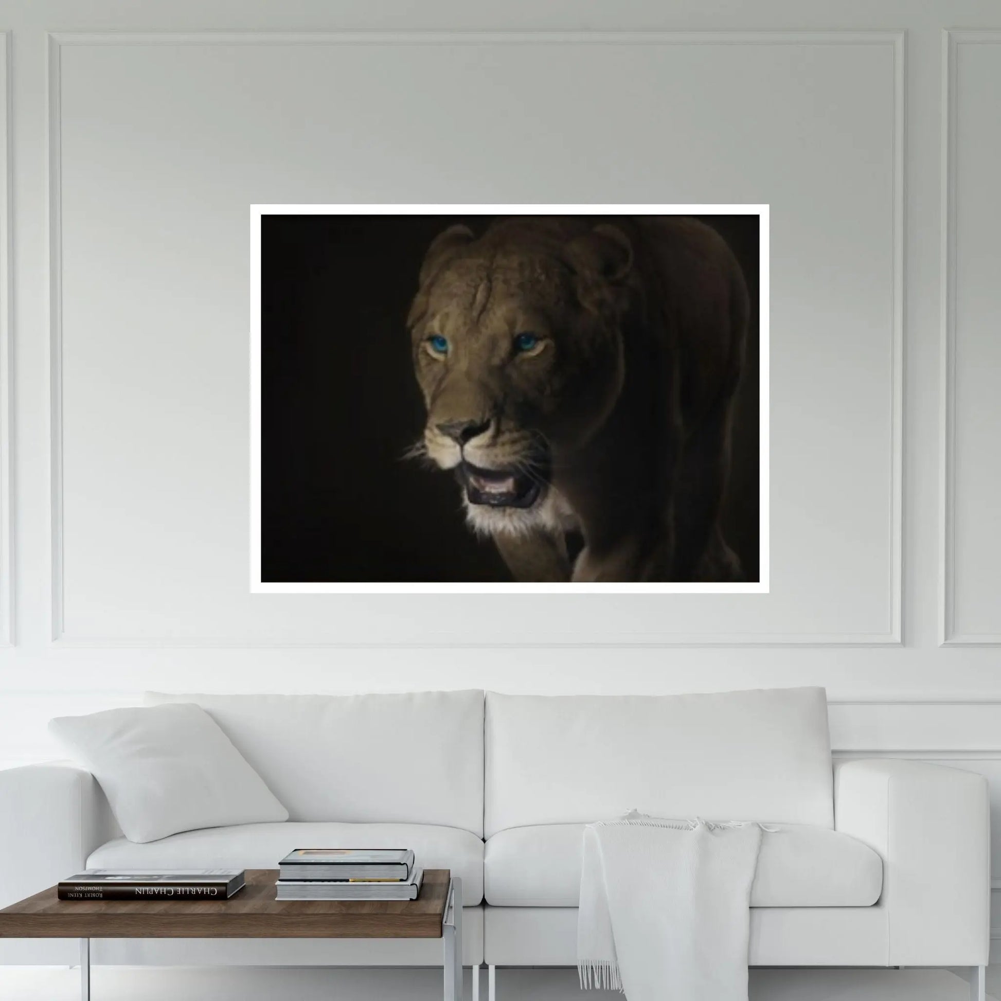 Blue-eyed lioness Lion Canvas Wall Art Animal Wall Art, Canvas Wall Art,Animal wall art decor Large lion art - Y Canvas