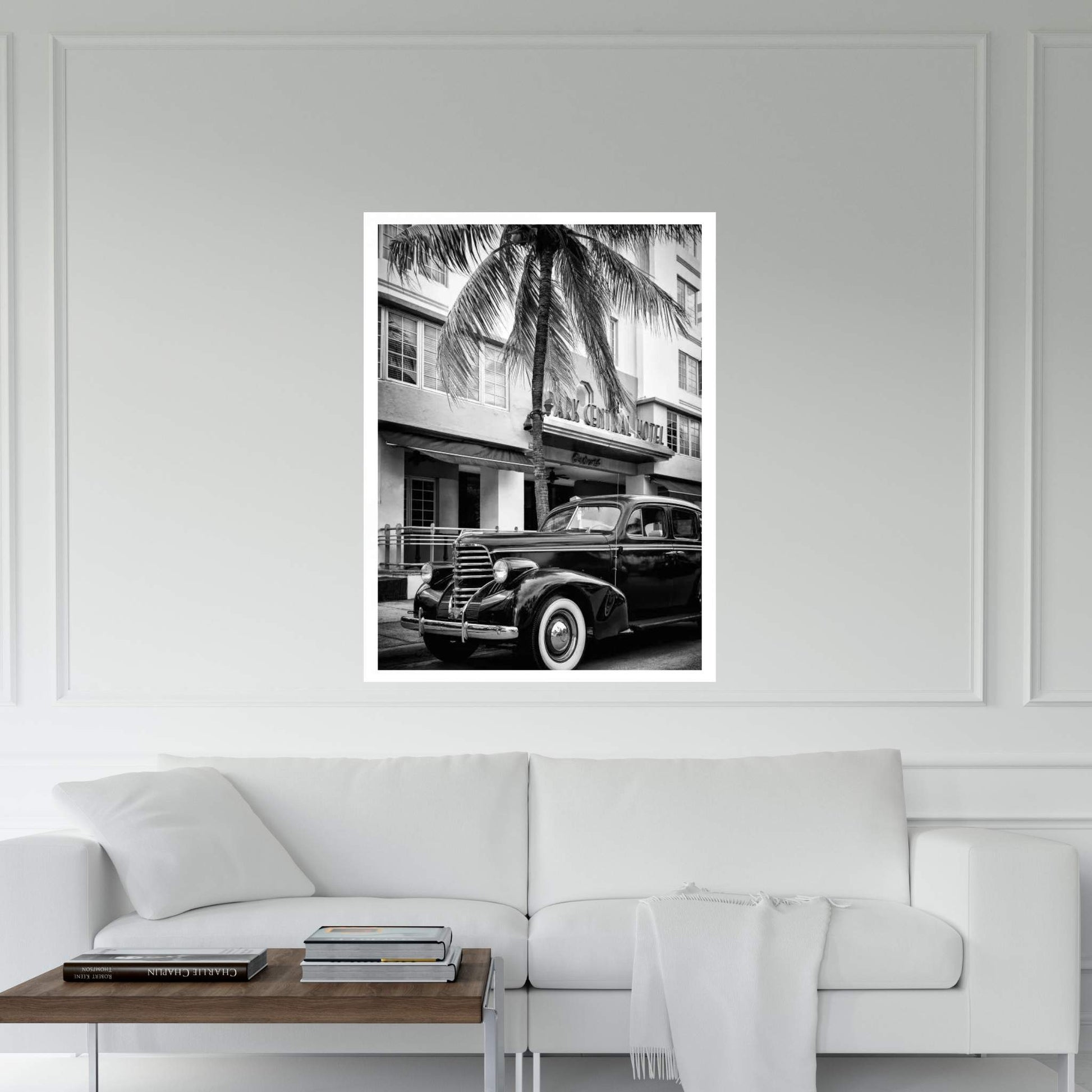 Vintage Car & Art Deco District Canvas Wall Art - Y Canvas