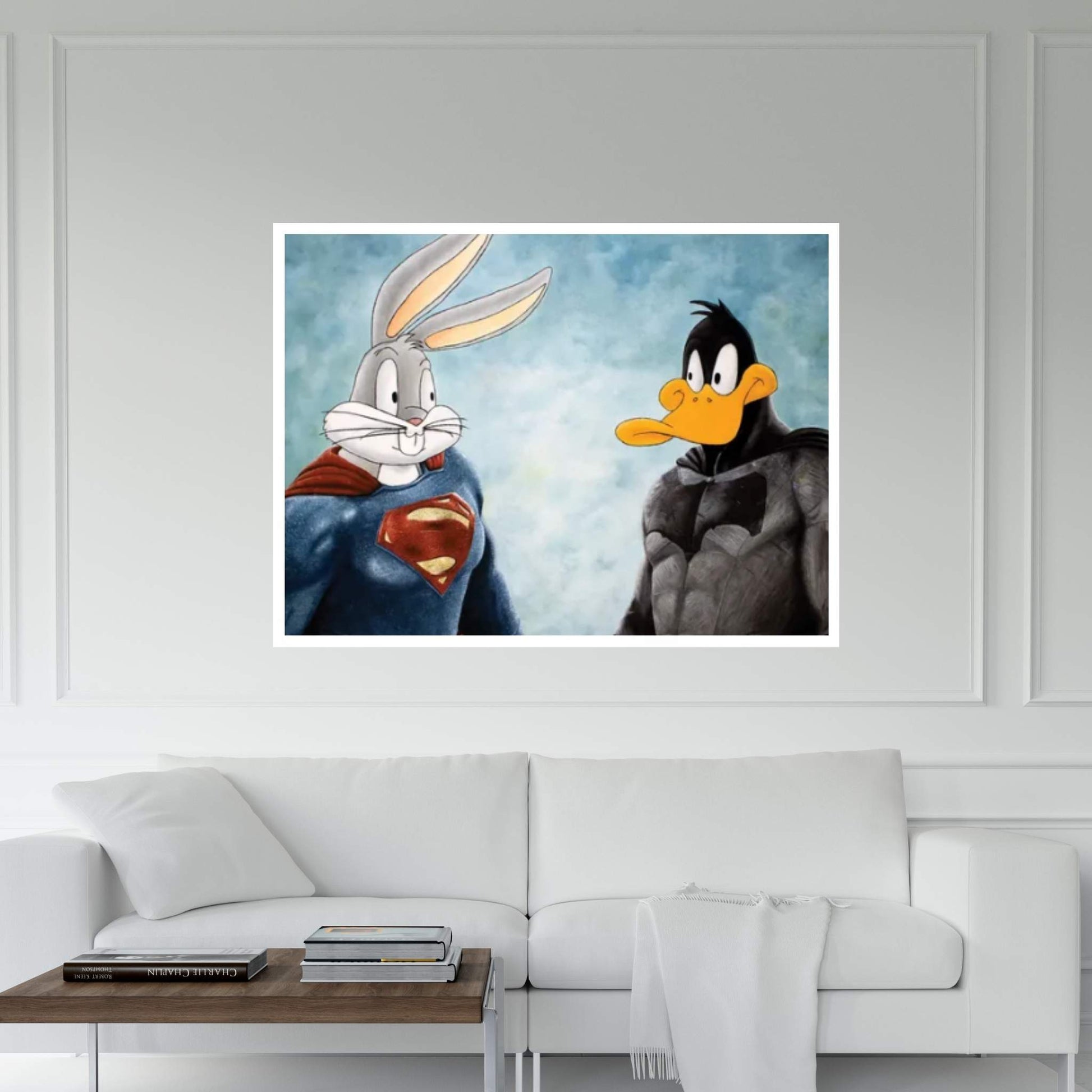 Batduck V Superbunny Canvas Wall Art - Y Canvas