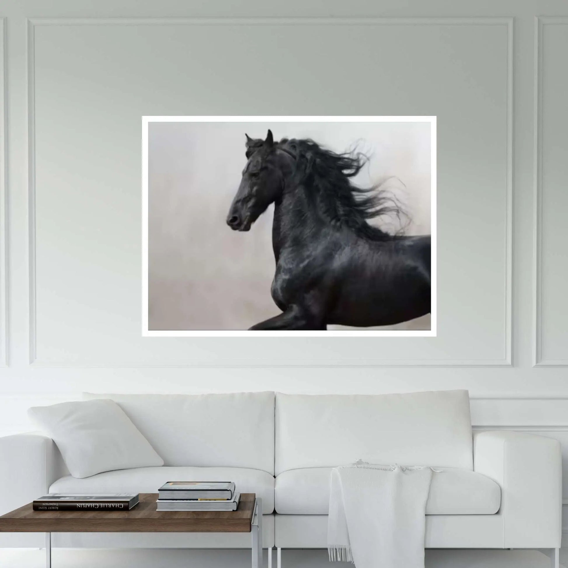 Large Black Horse Print Poster Canvas Art Animal Art Horse Wall Art Horse Wall Decor - Y Canvas