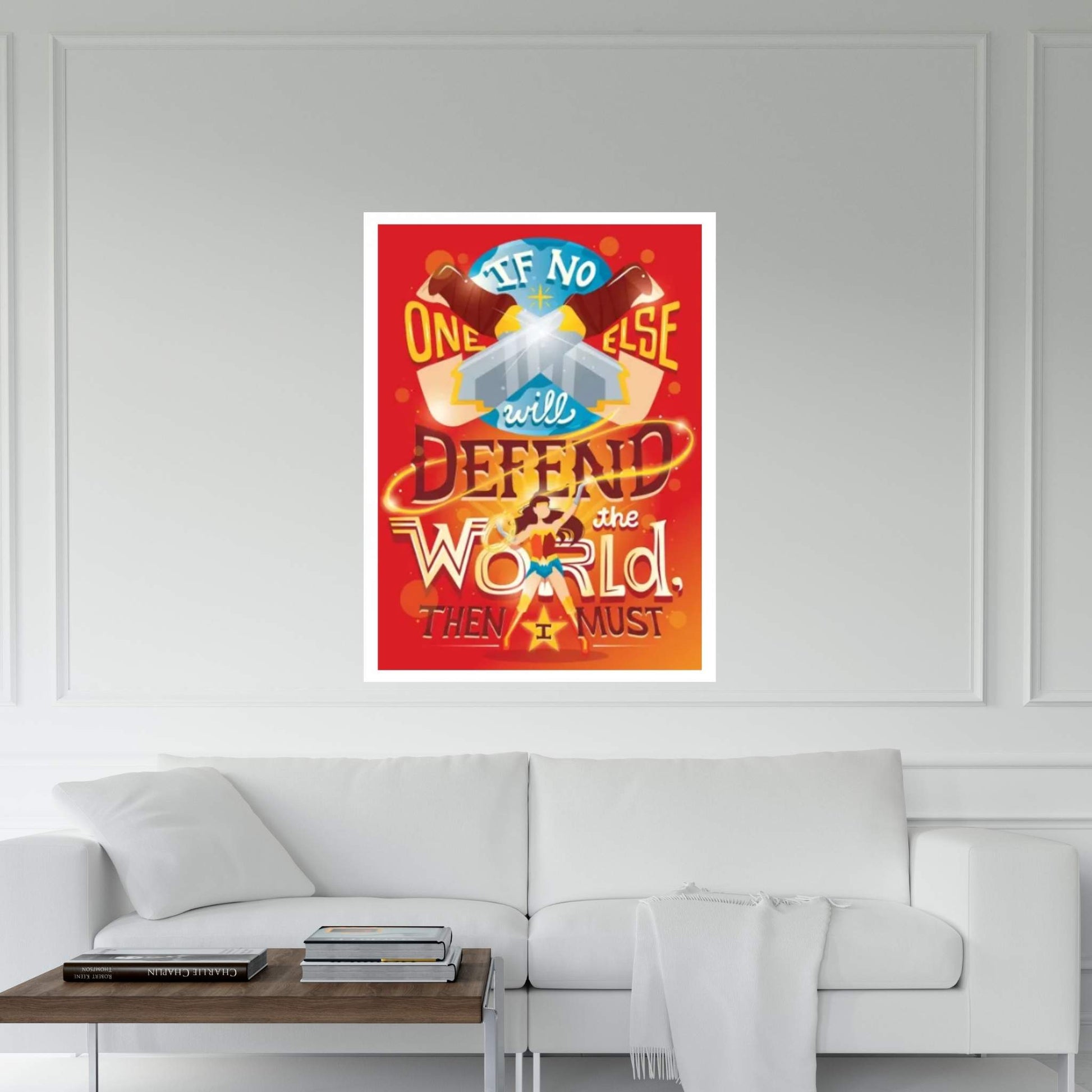 Wonder Woman Defends The World Canvas Wall Art - Y Canvas